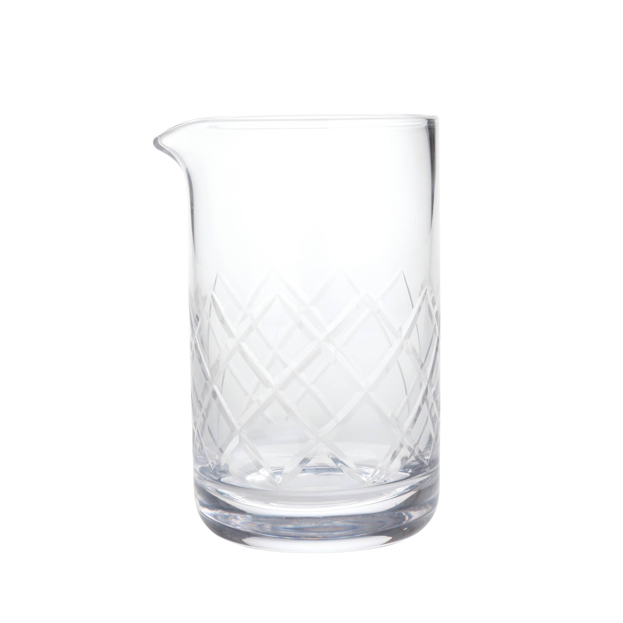 Viski Crystal Cocktail Mixing Glass on a white background at Addison West