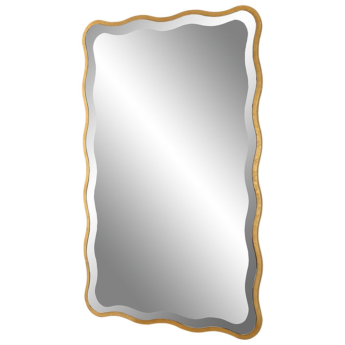 Anesley Accent Mirror in Gold on a white background at Addison West
