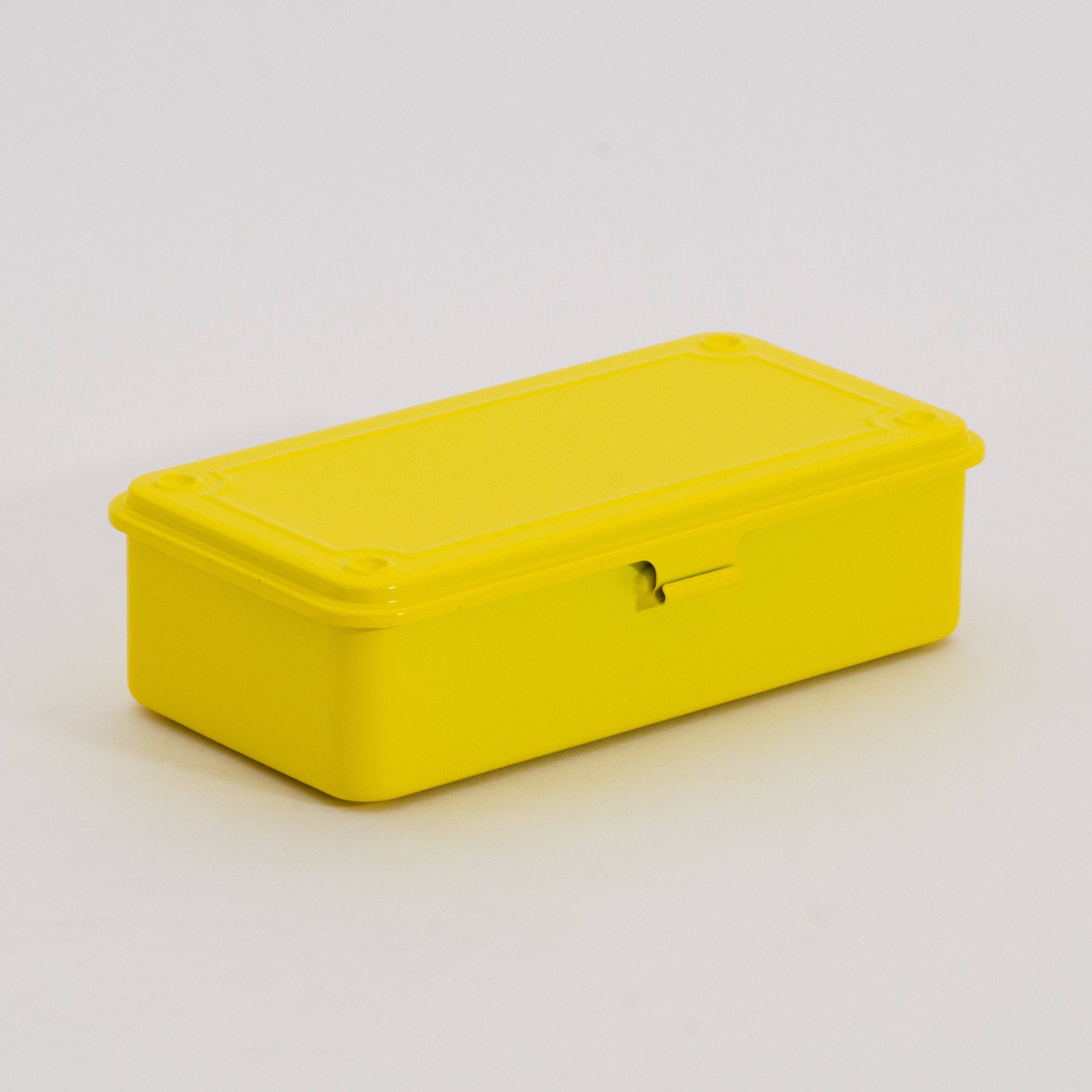 Toyo Steel Stackable Storage Box T-190 in Yellow on a white background at Addison West