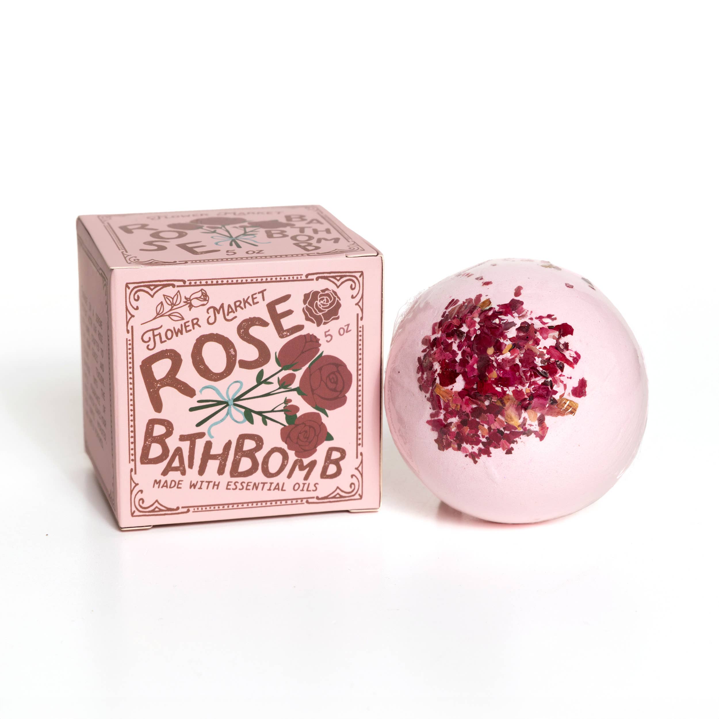 Rose Bath Bomb on a white background at Addison West