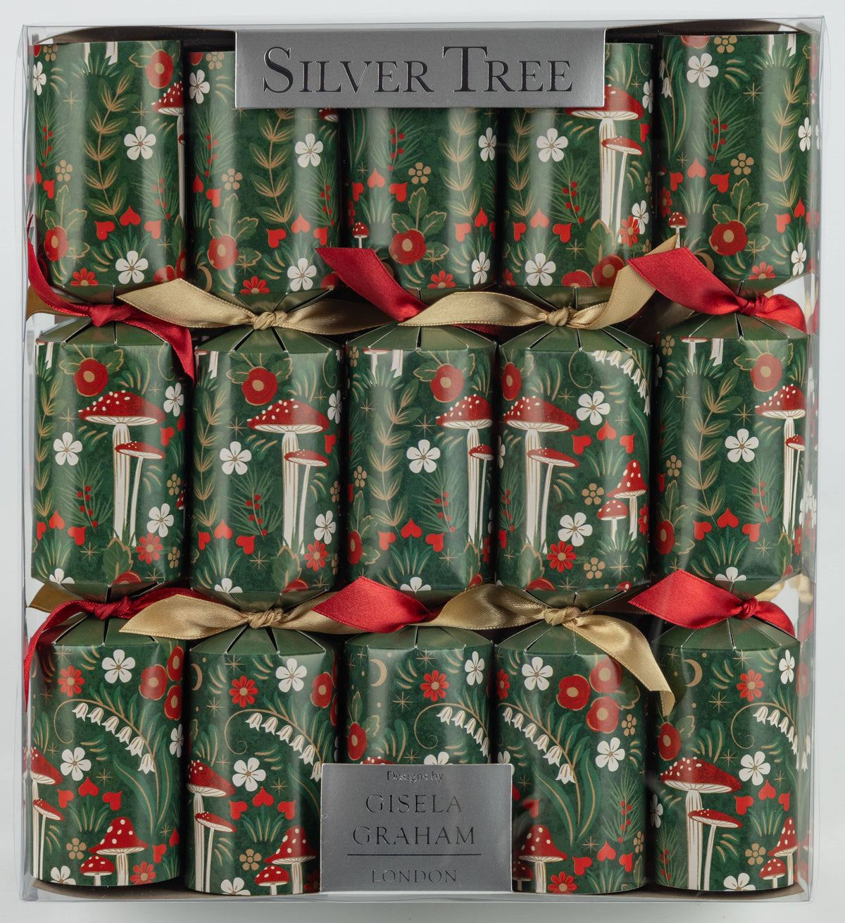 Forest Greenery Holiday Crackers on a white background at Addison West