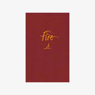 Red front cover of book titled 'Fire' on a white background