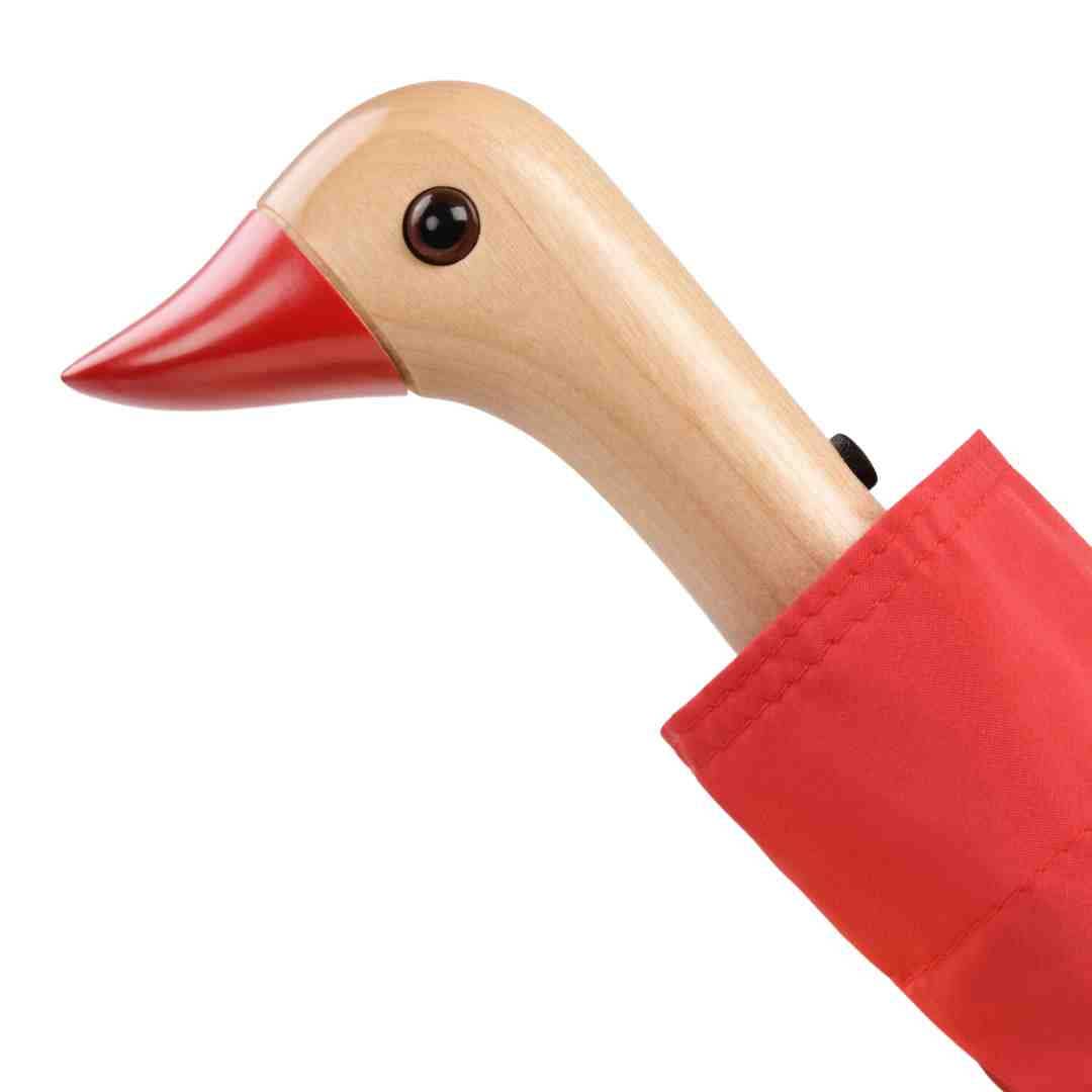 Original Duckhead Red Eco-Friendly Umbrella on a white background at Addison West