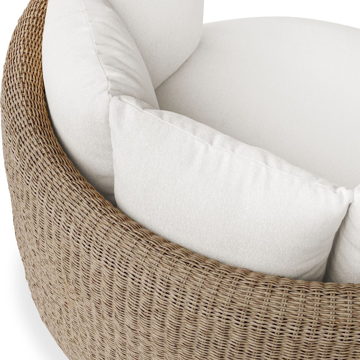 Close up of Sunhaven Outdoor Swivel Day Bed on a white background at Addison West