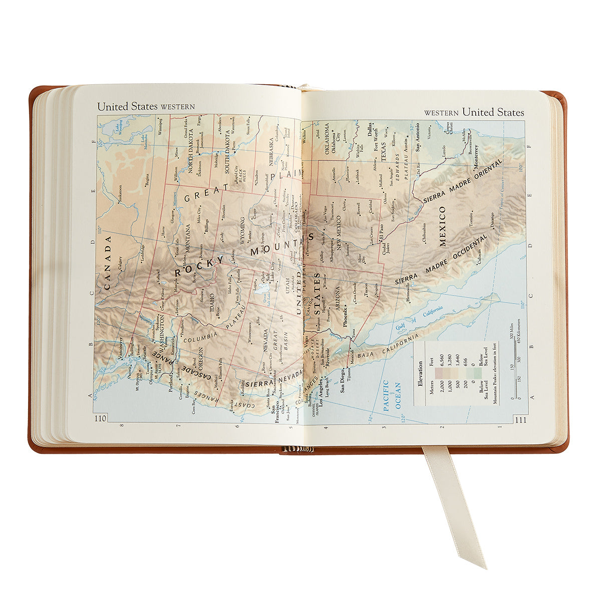 The Traveler's Atlas Green Leather on white background at Addison West.