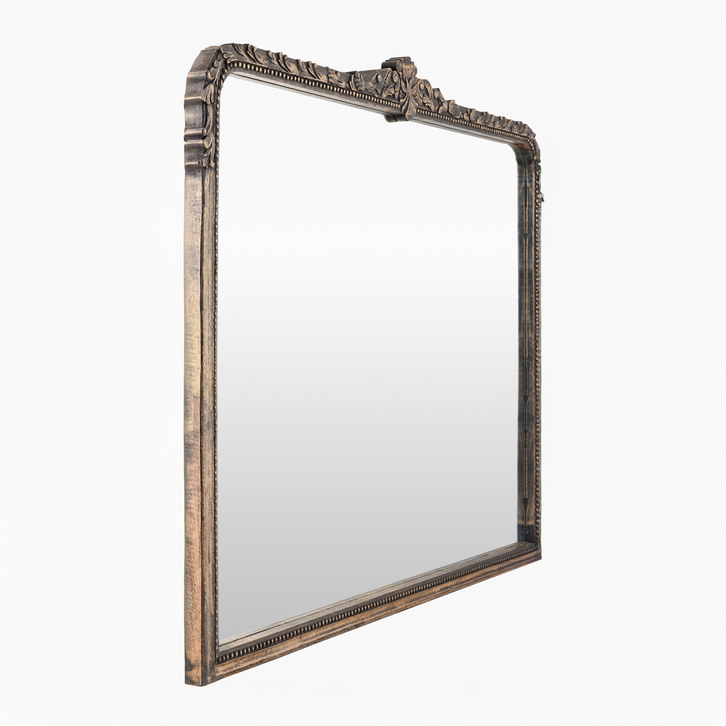 Aaliyah Mantel Mirror in Natural Black on a white background at Addison West