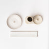 Various white  incense holders on a white background