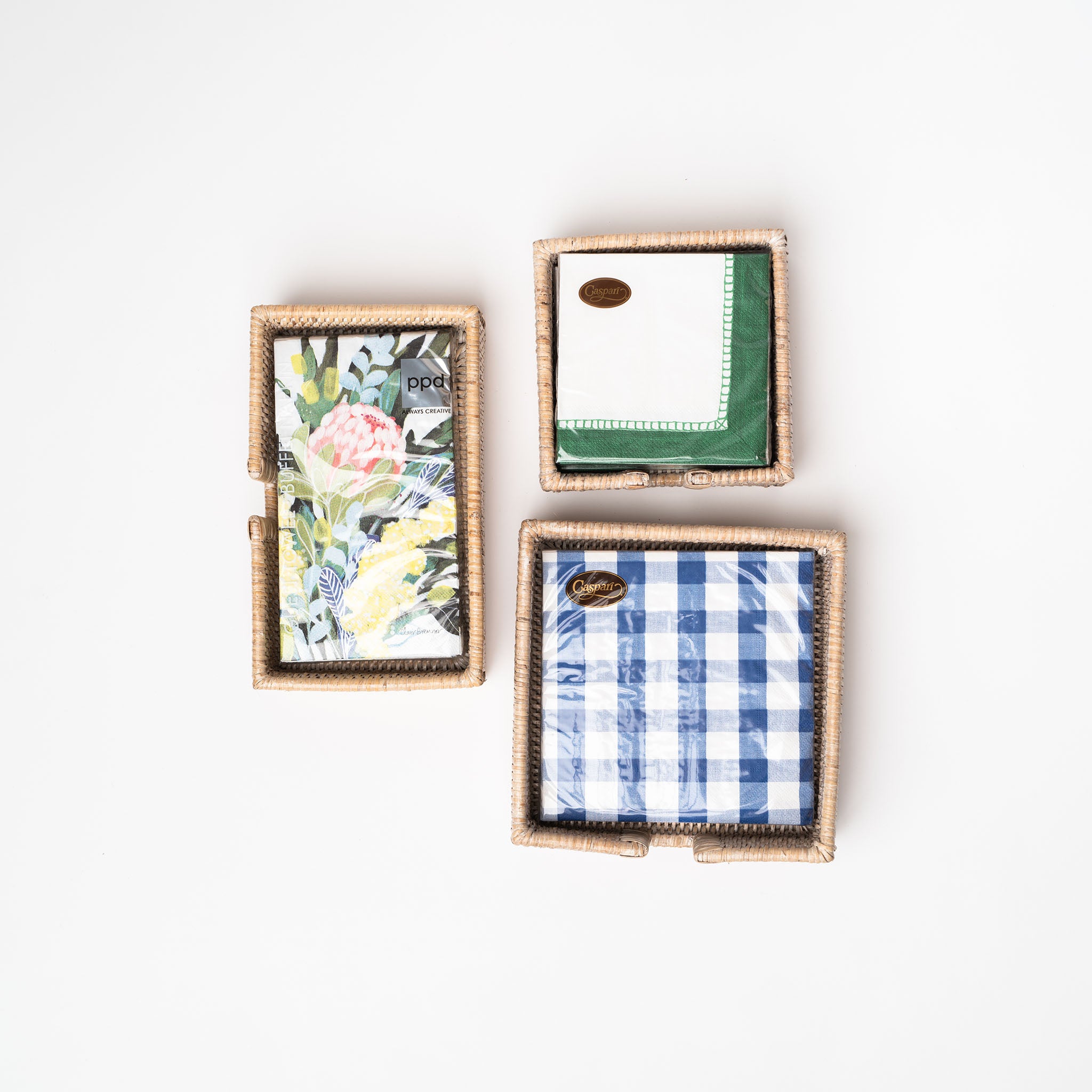 Rattan Guest Napkin Holder in Whitwash - Addison West