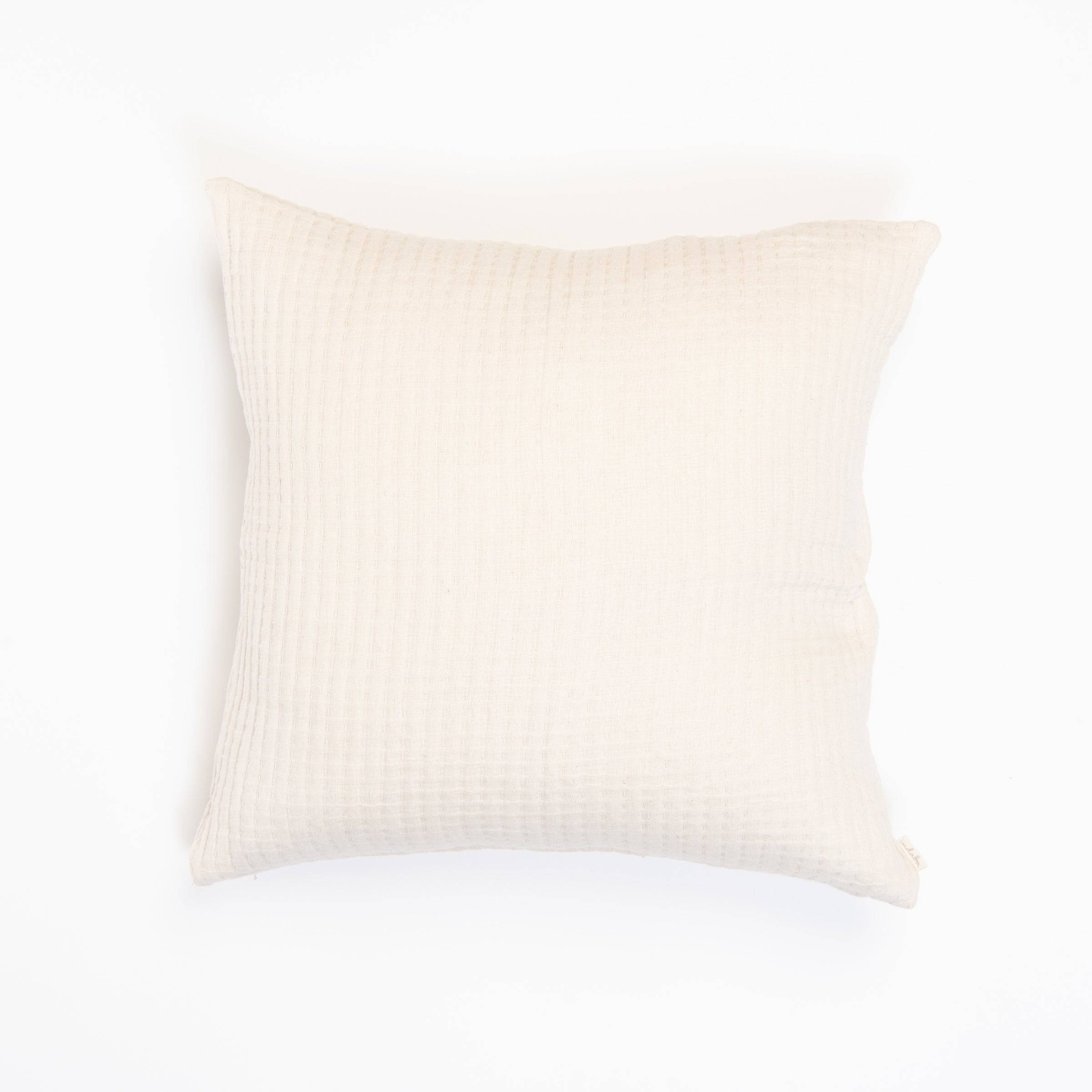 Kantha-Stitch Pillow in Cream on a white background at Addison West
