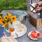 White Enamelware Tray on a picnic blanket at Addison West