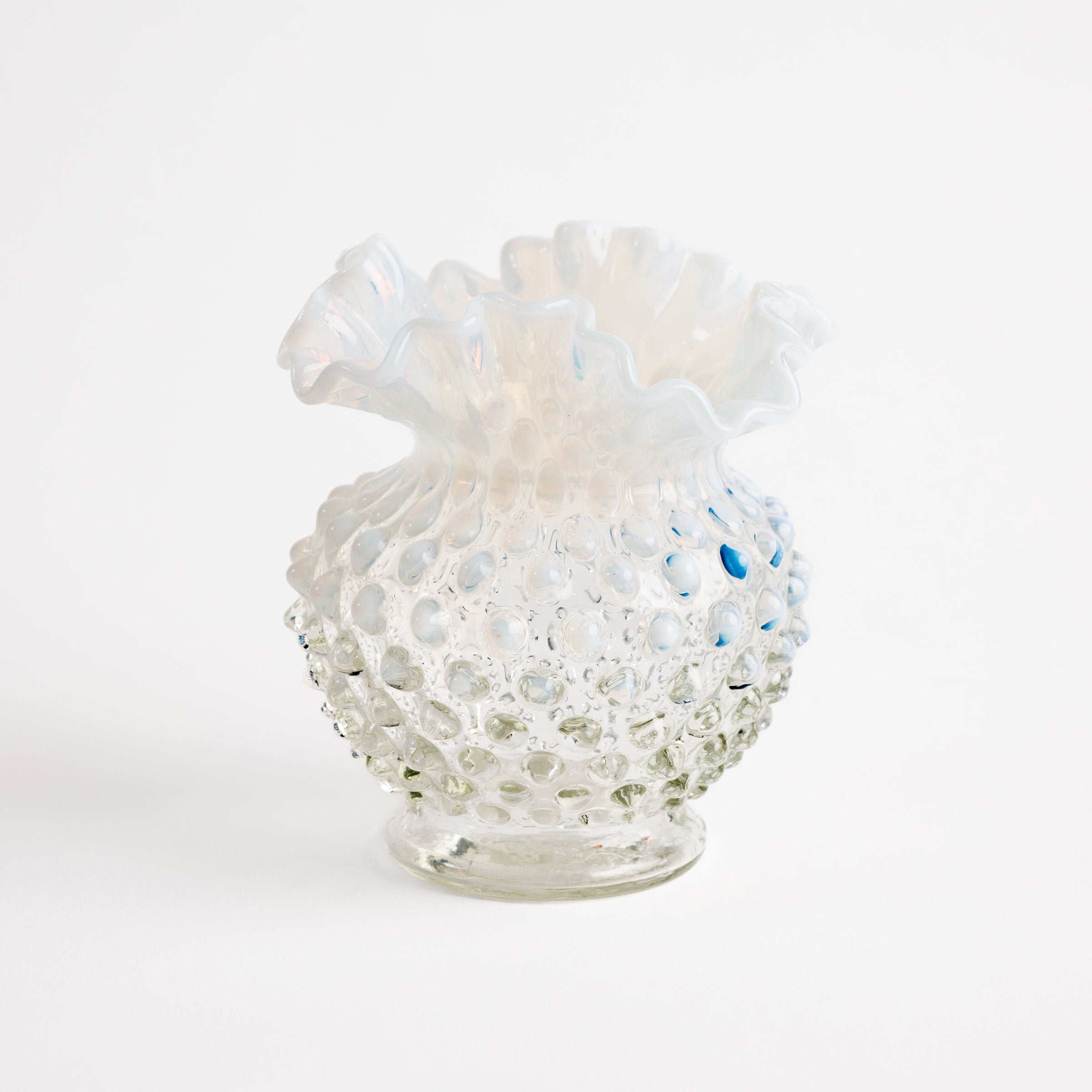 Vintage Hobnail Opalescent Vase #1 on a white background at Addison West
