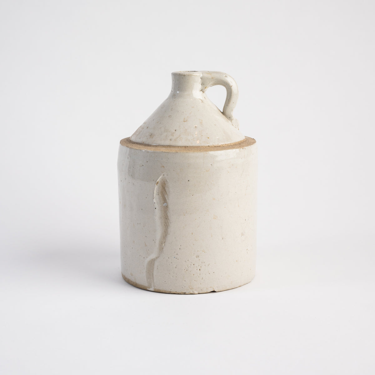 Vintage Medium White Crock on a white background at Addison West