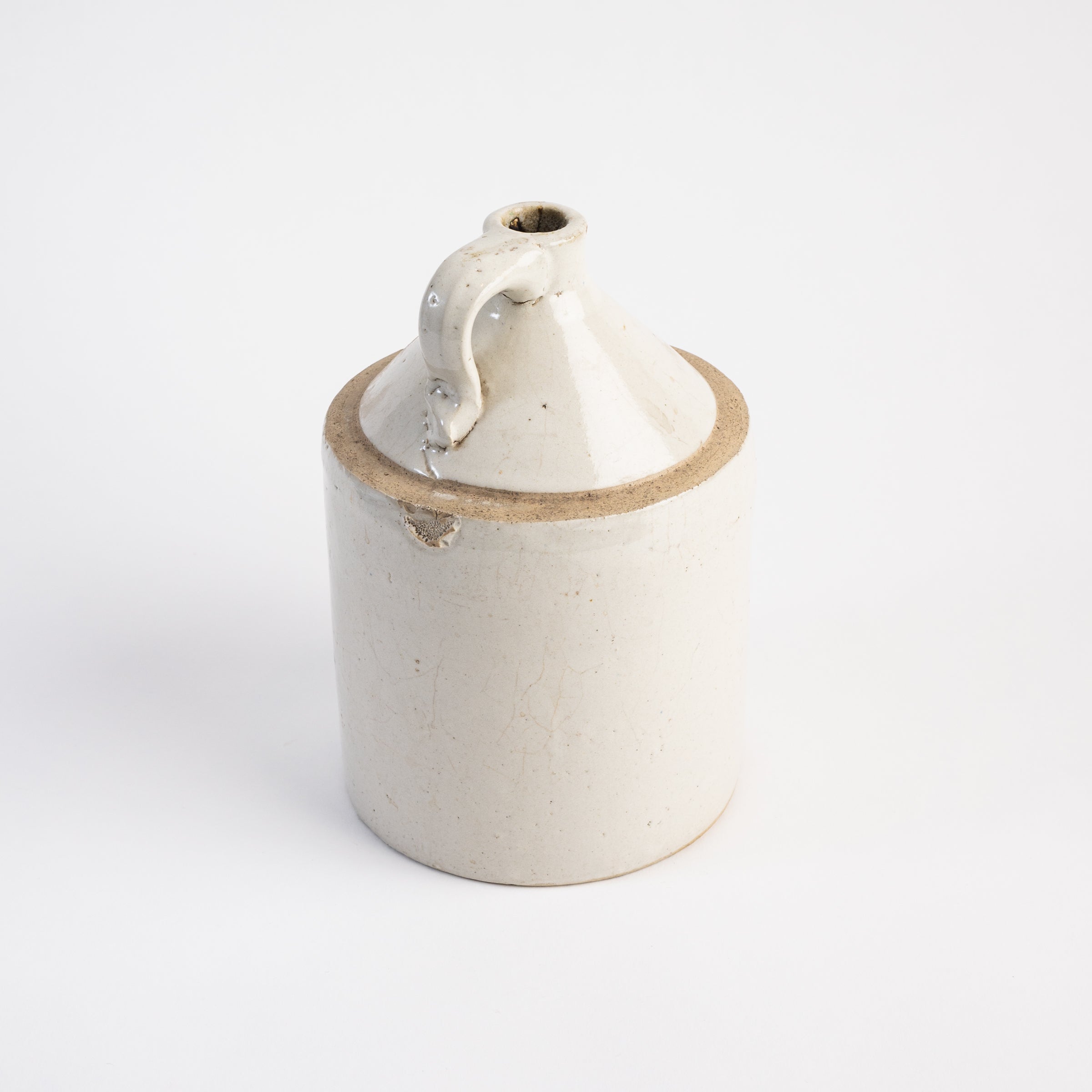 Vintage Medium White Crock on a white background at Addison West