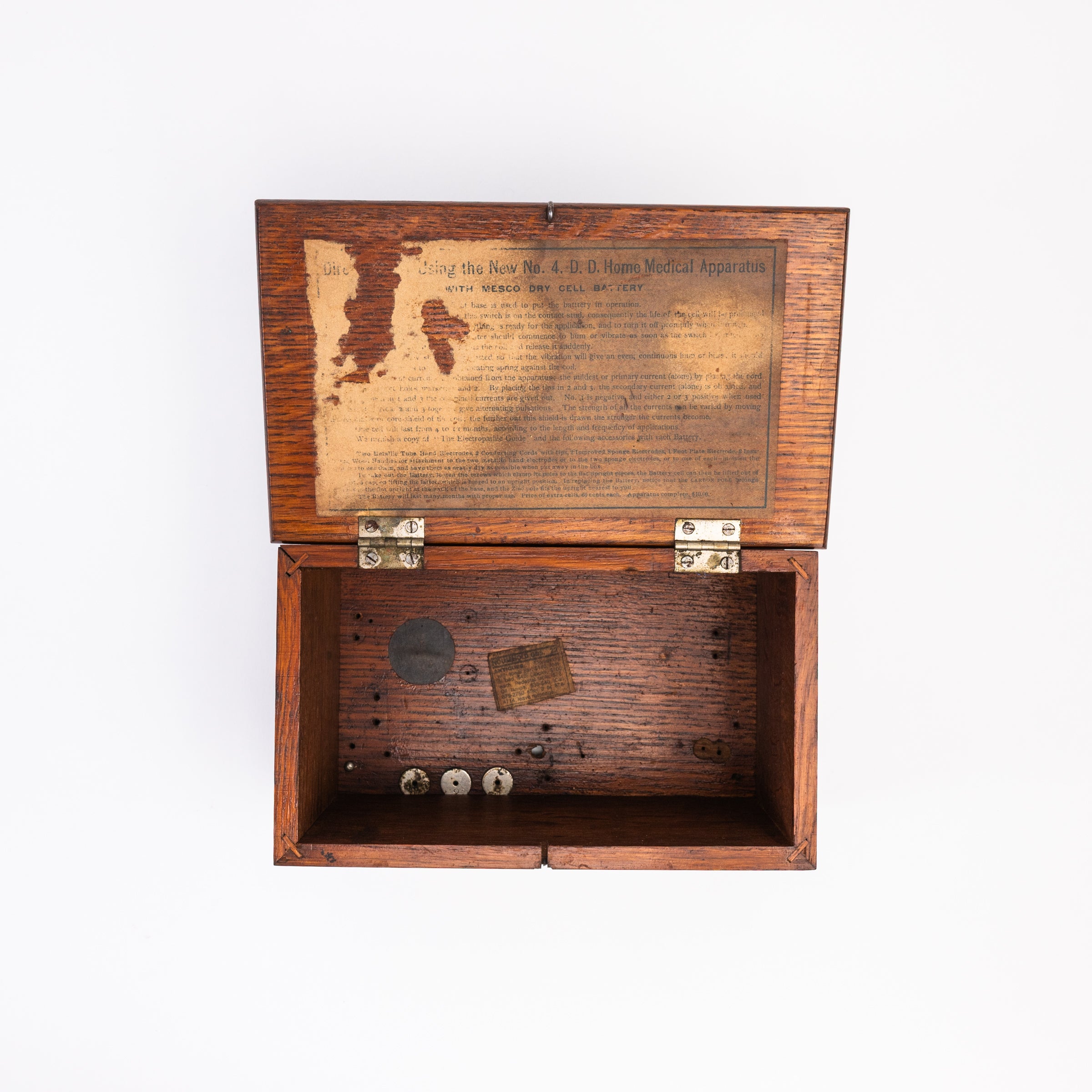 Vintage Wood Two Compartment Box on a white background at Addison West