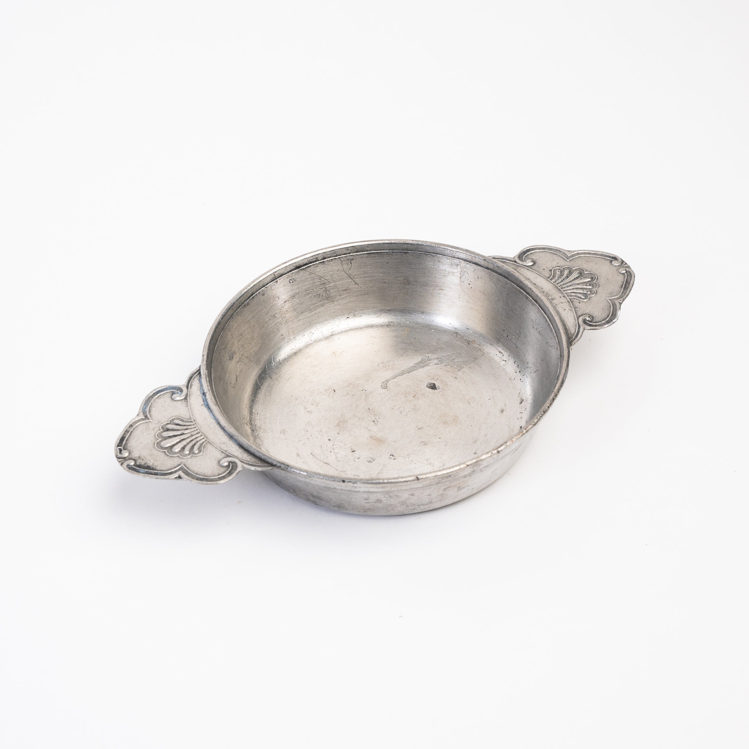 Vintage Pewter Dish on a white background at Addison West