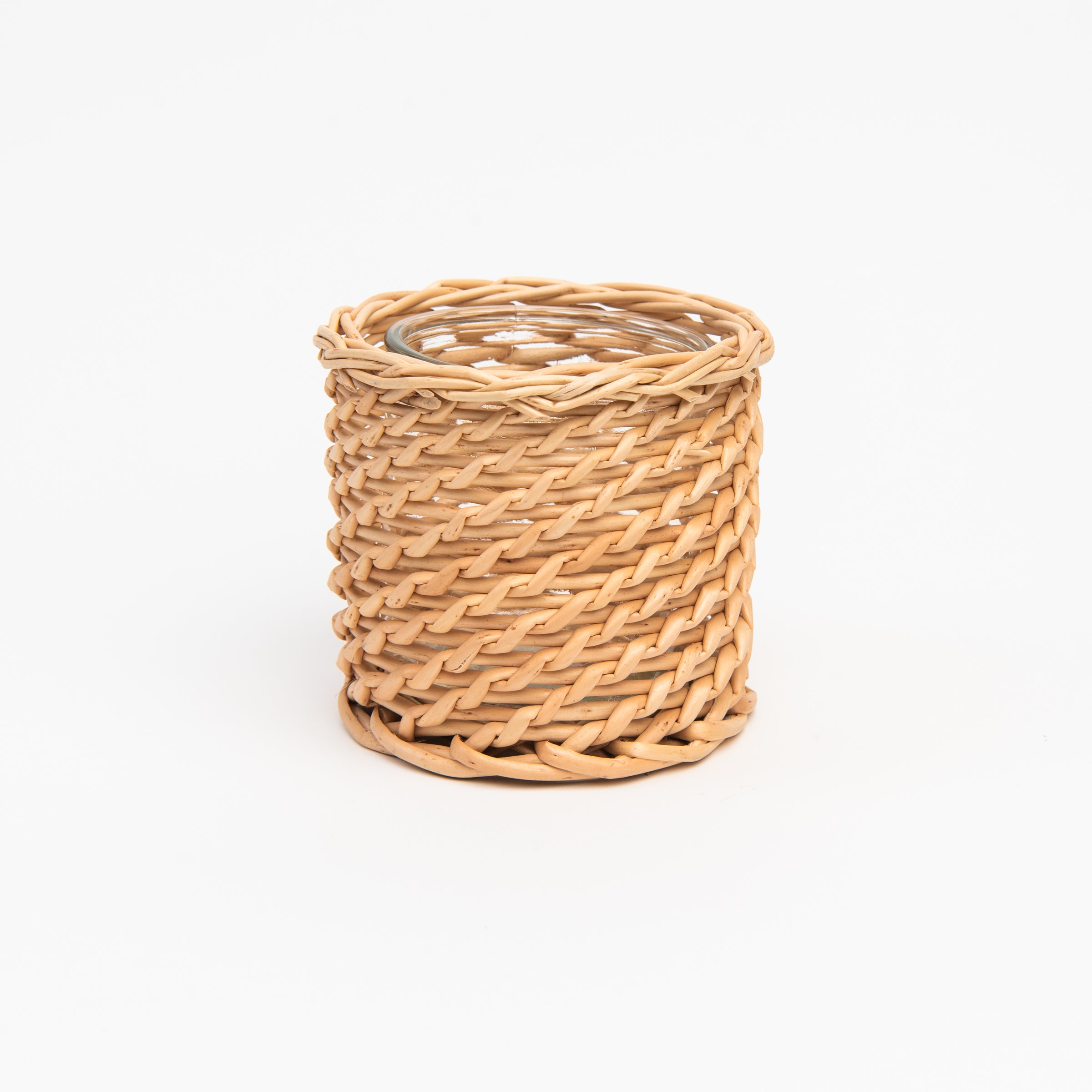 Basketweave Candle Holder, Classic large on a white background at Addison West