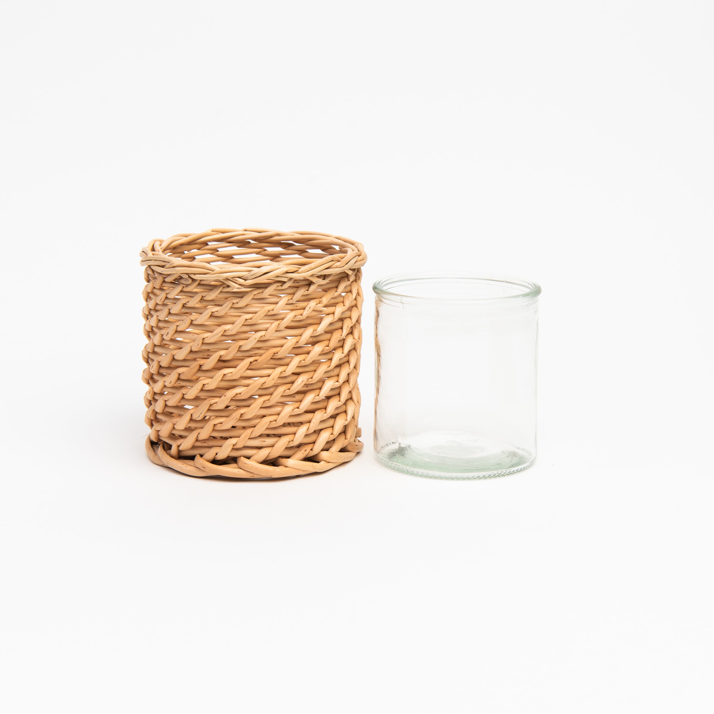 Basketweave Candle Holder, Classic large on a white background at Addison West