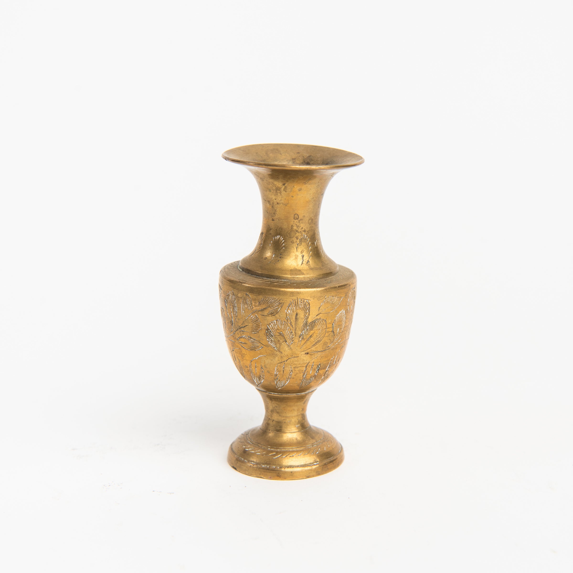 Vintage Brass Vase on a white background at Addison West