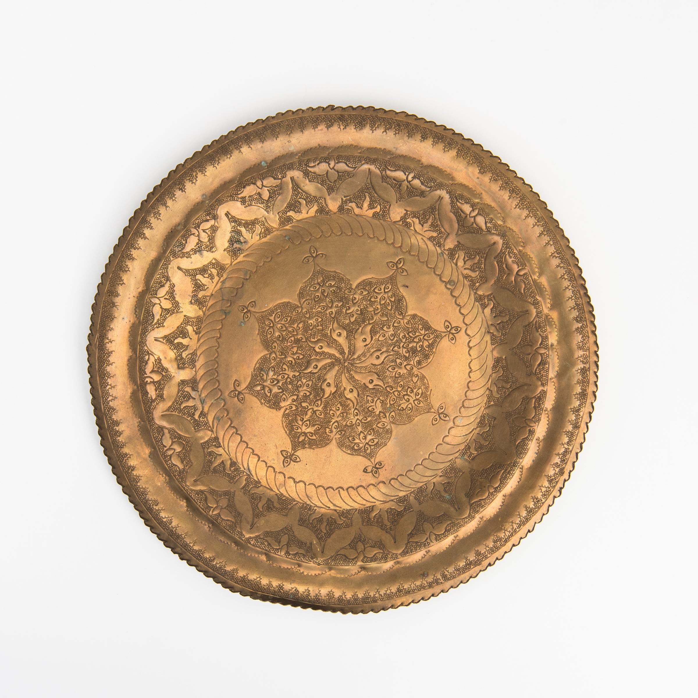 Vintage Brass Plate on a white background at Addison West
