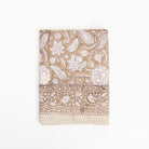 Sable Block Print Tablecloth on a white background at Addison West