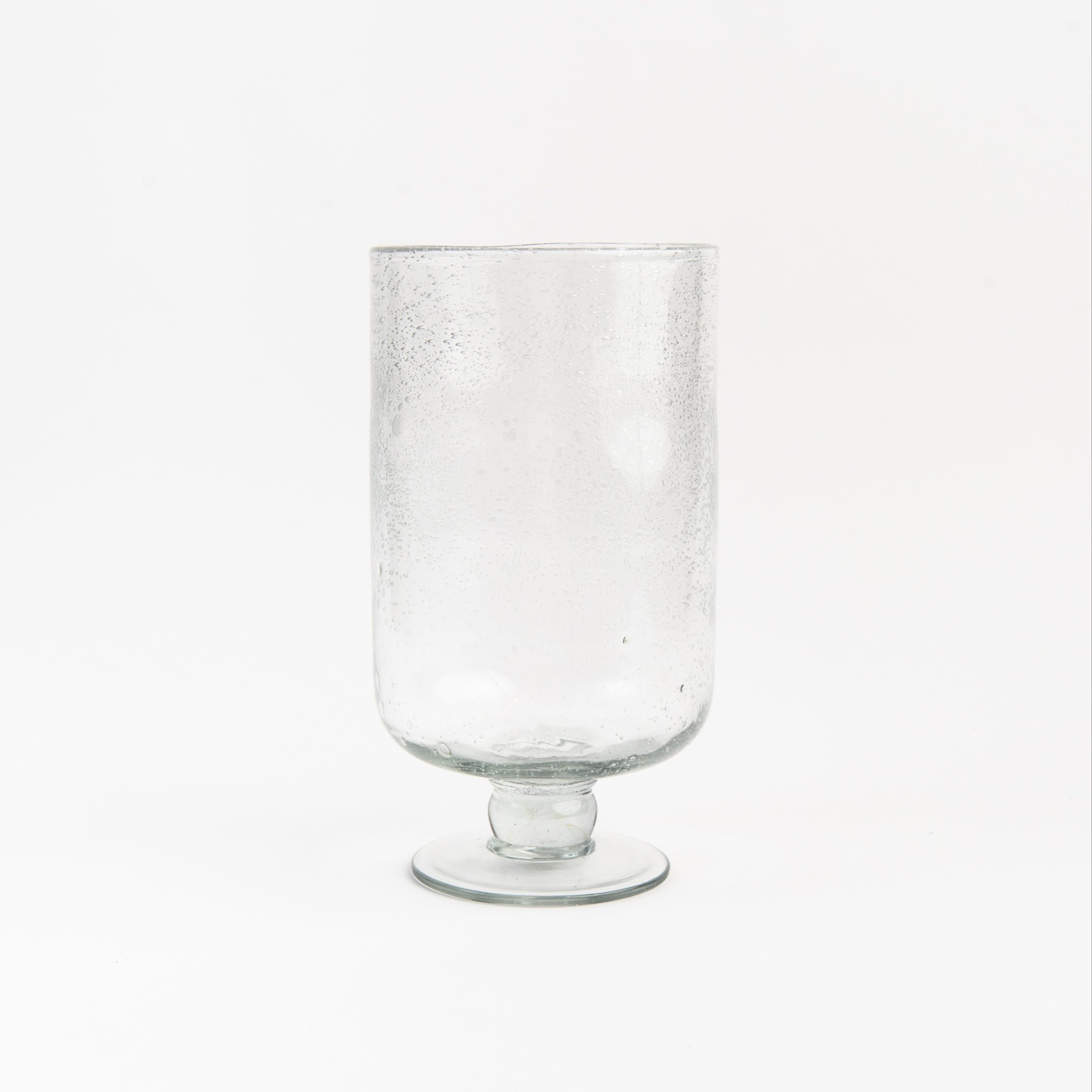Bubble Glass Hurricane, Large on a white background at Addison West