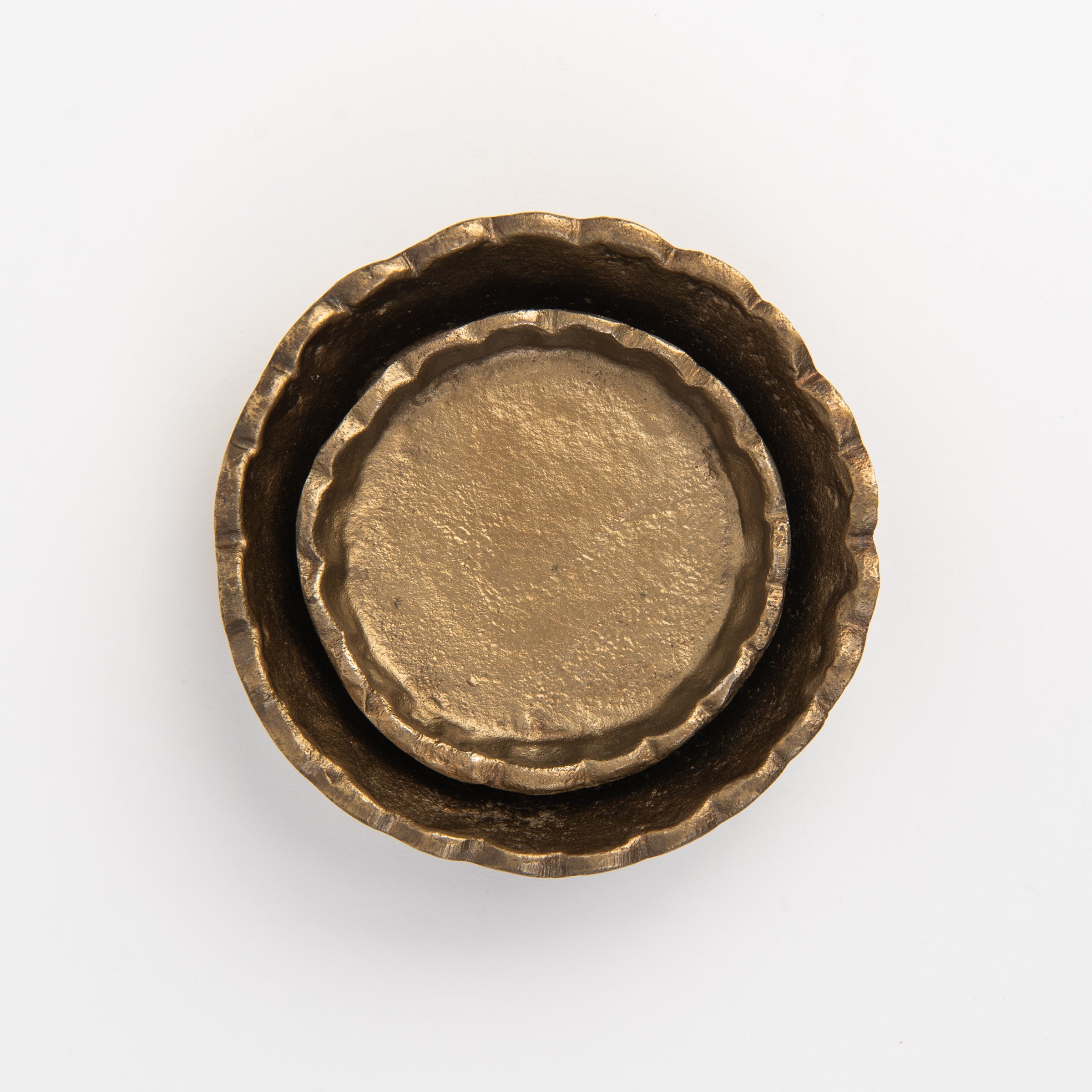 Scalloped Iron Catchalls, Set of 2 on a white background at Addison West