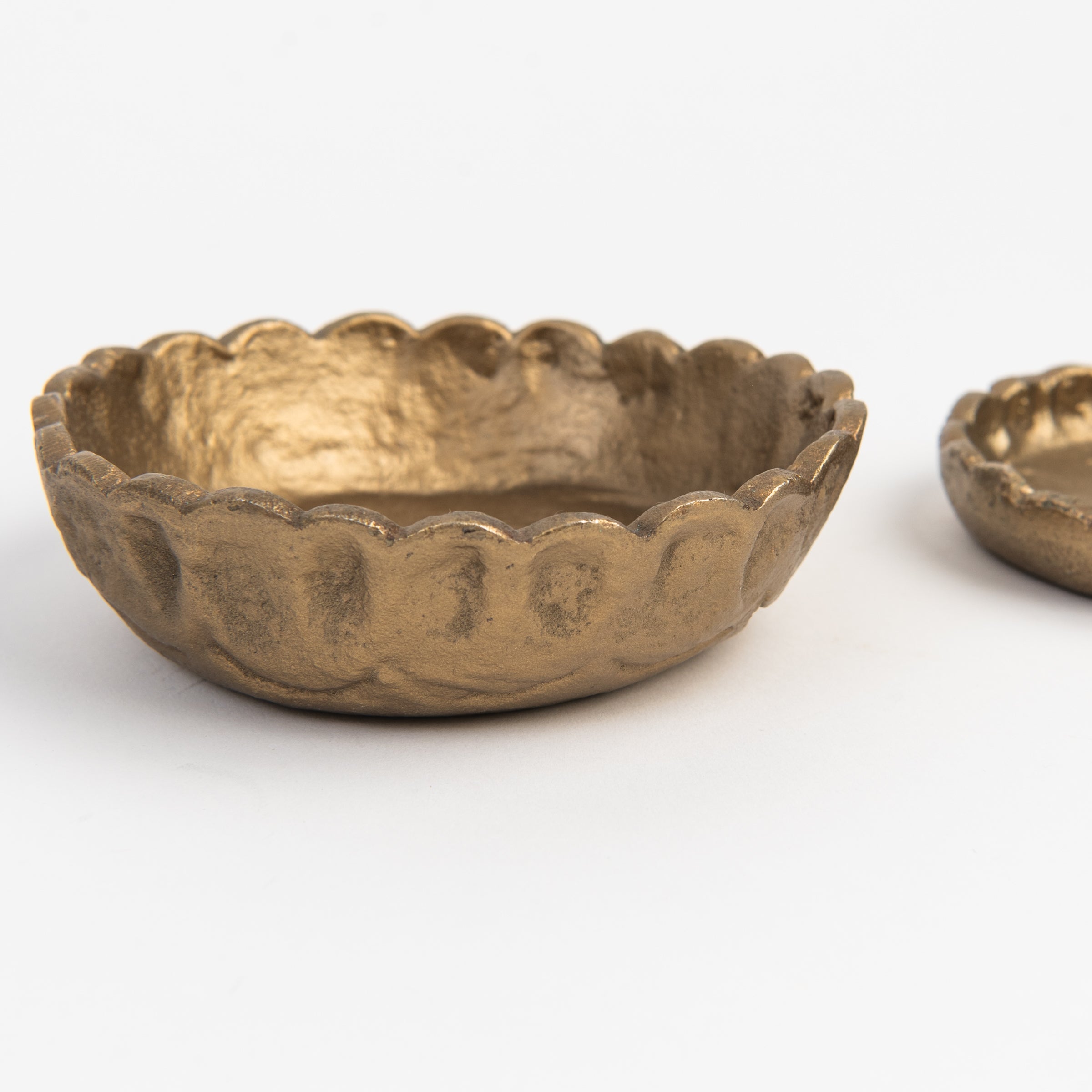 Scalloped Iron Catchalls, Set of 2 on a white background at Addison West