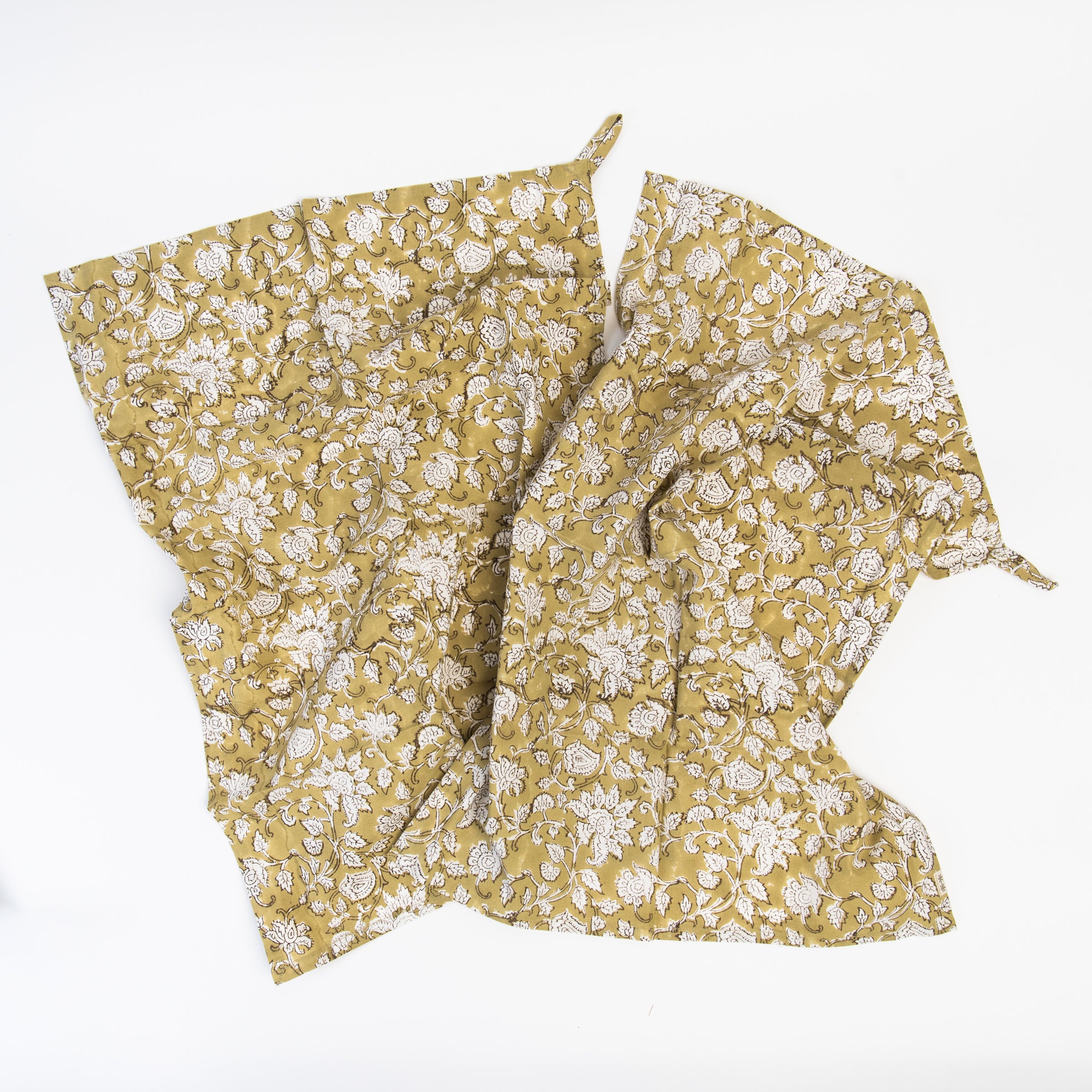 Emmy Block Print Tea Towels, Set of 2 on a white background at Addison West