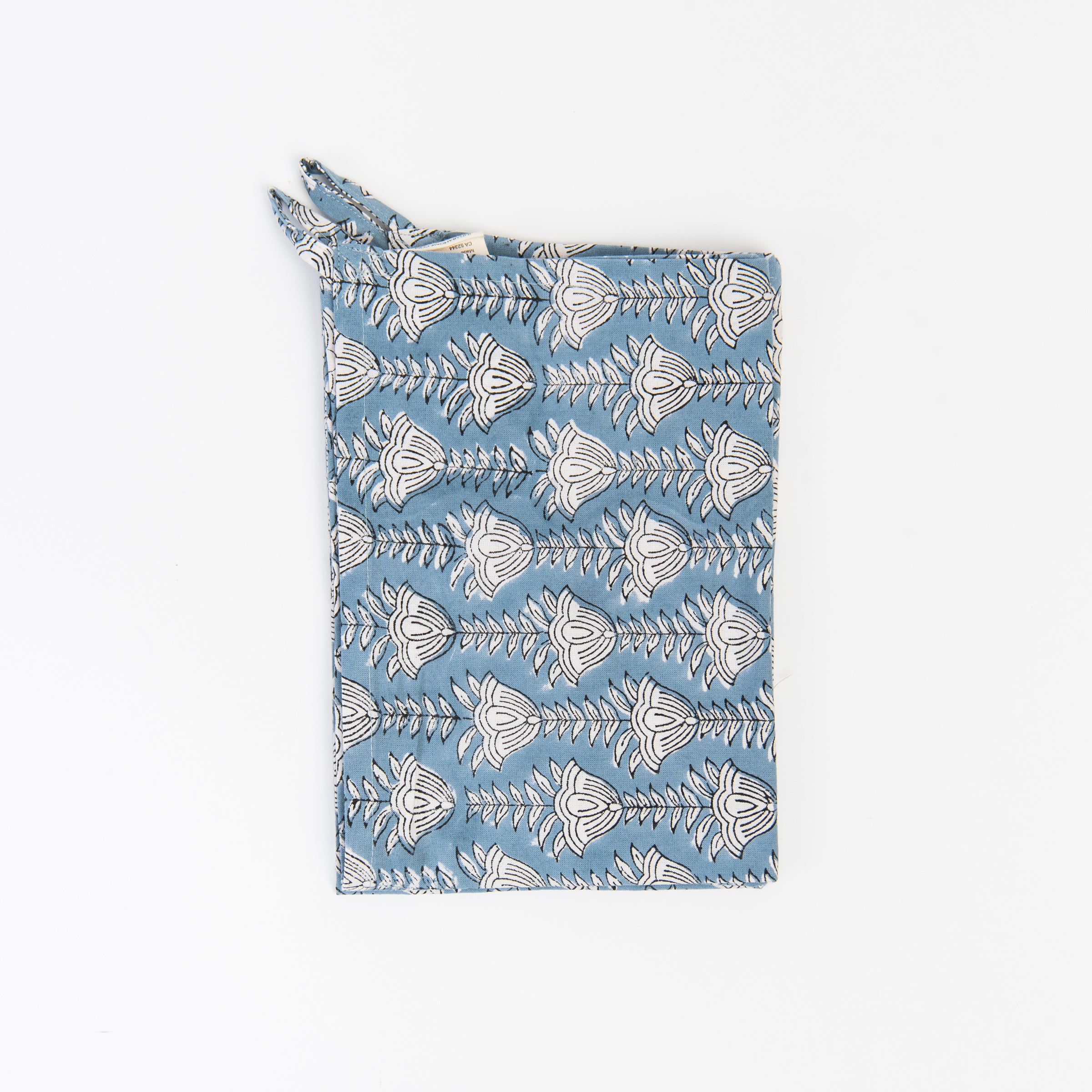 Bluebell Block Print Tea Towels, Set of 2 on a white background at Addison West