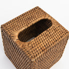 Close up of Rattan Tissue Box Cover on a white background at Addison West