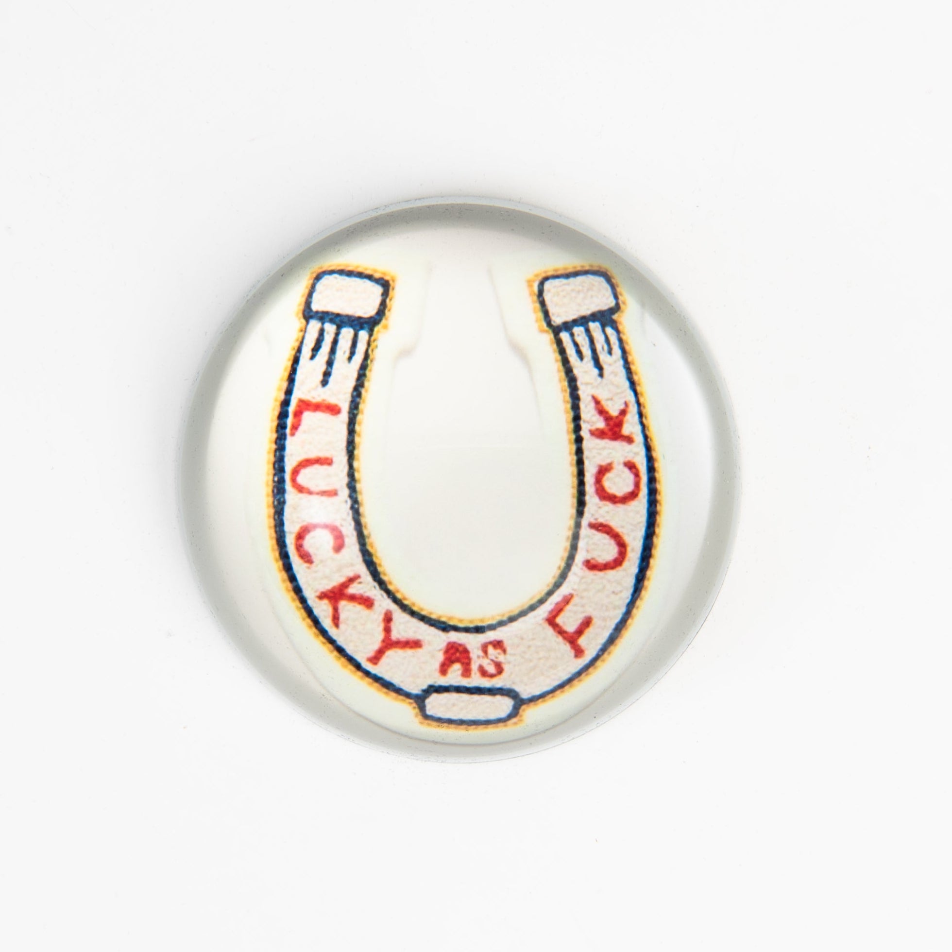 Lucky As F**K Paperweight on a white background at Addison West