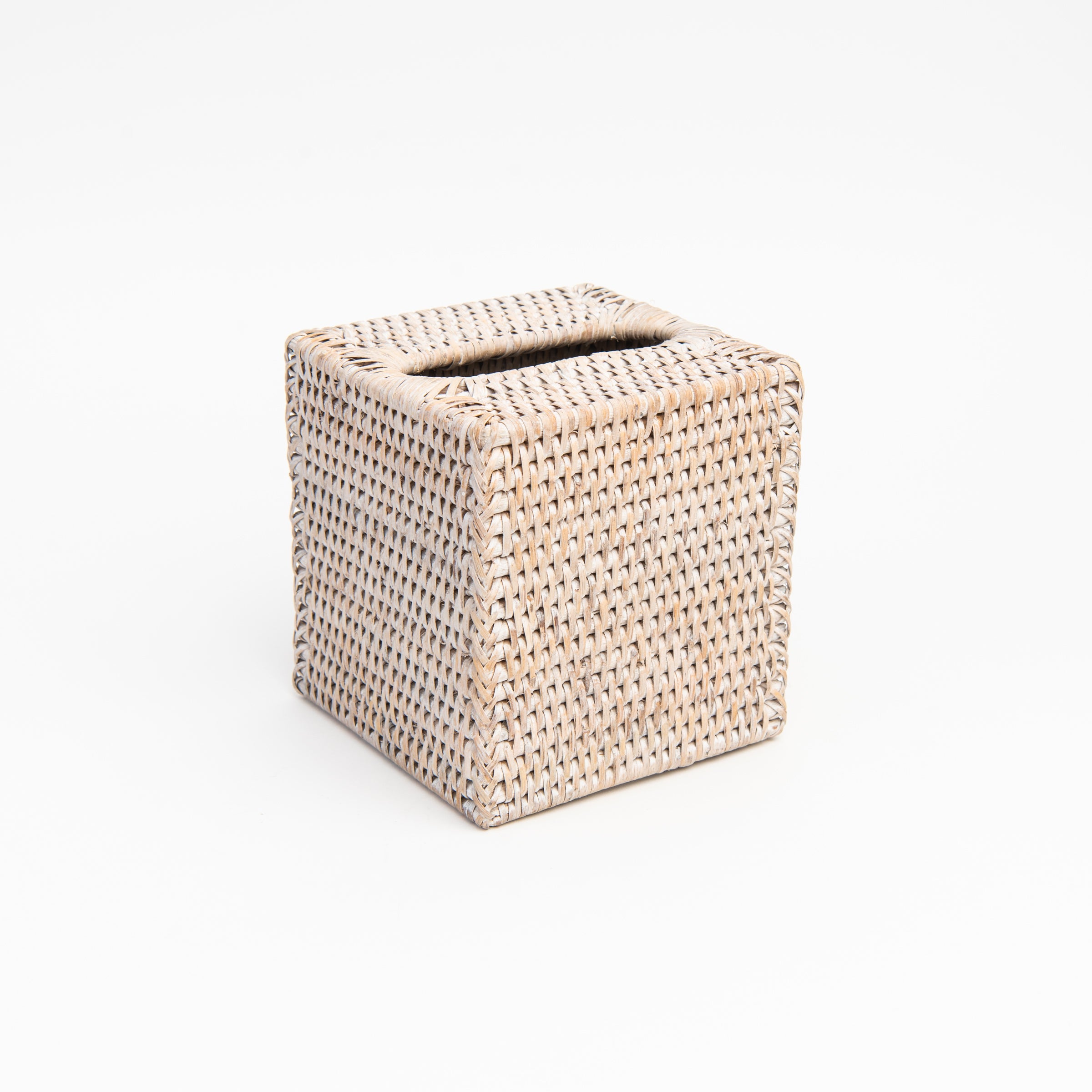 Rattan Tissue Box Cover on a white background at Addison West