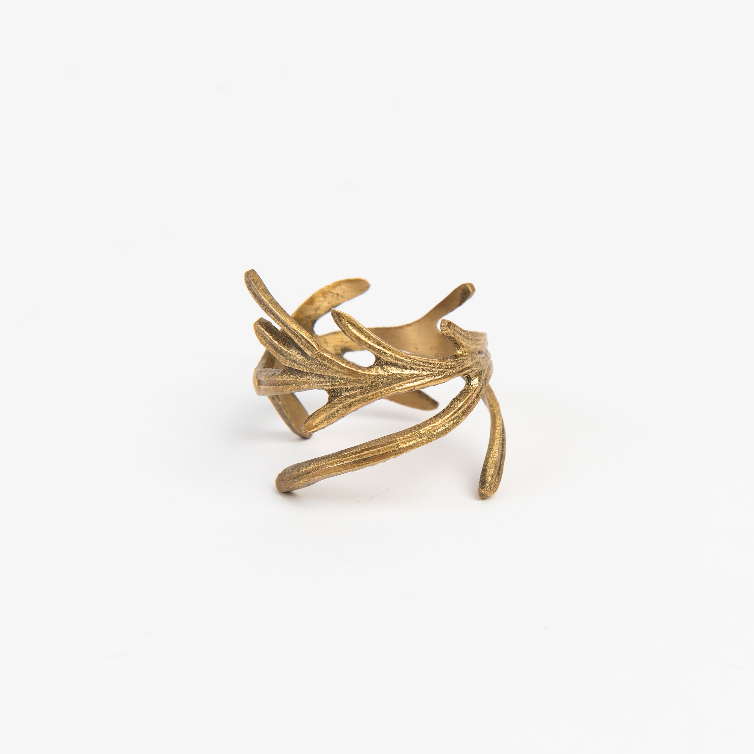 Vine Brass Napkin Ring, Set of 4 on a white background at Addison West