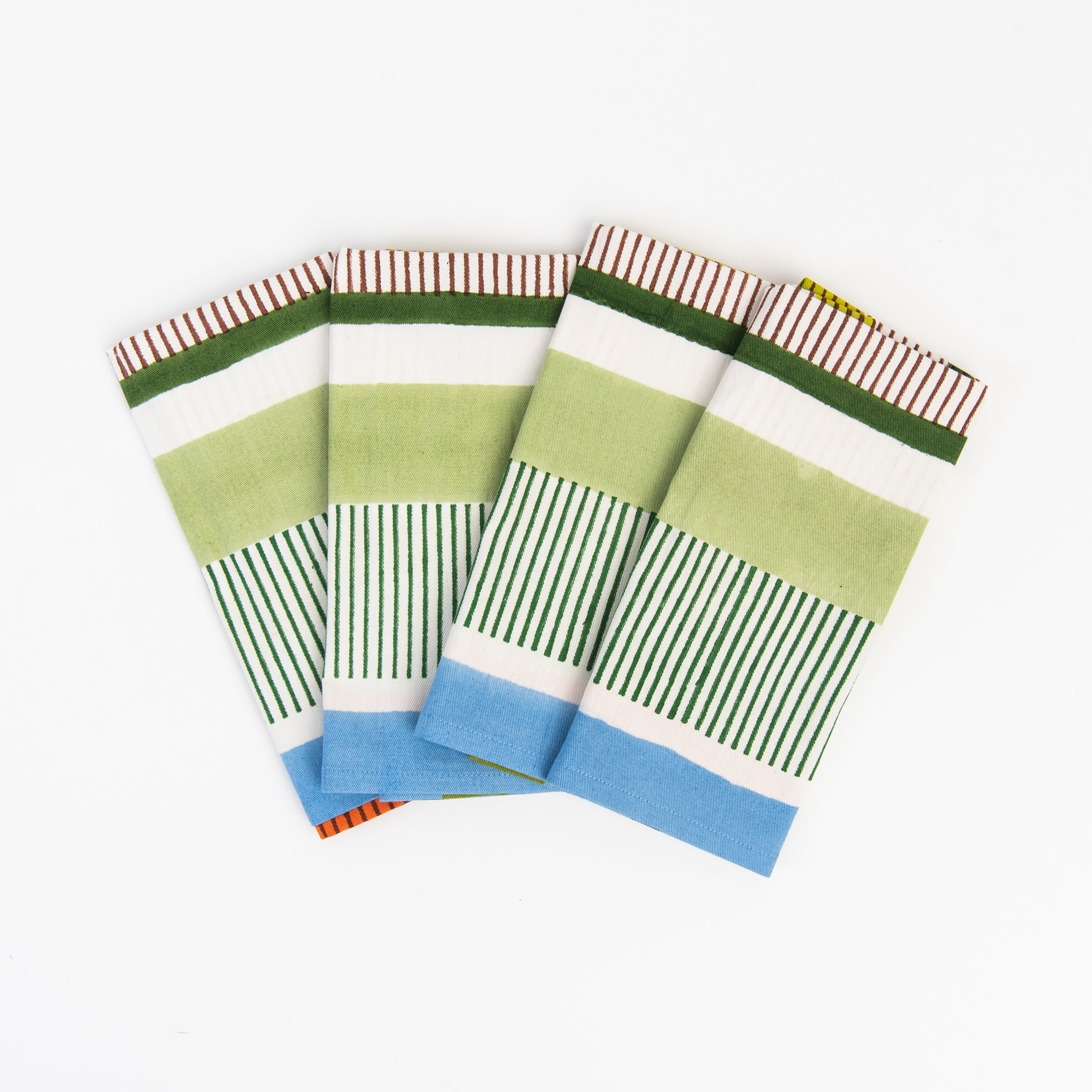 Modernist Striped Napkins, Set of 4 on a white background at Addison West