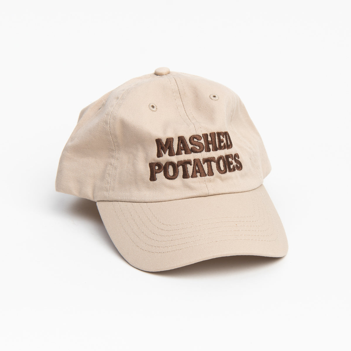 Mashed Potatoes Baseball Hat on a white background at Addison West