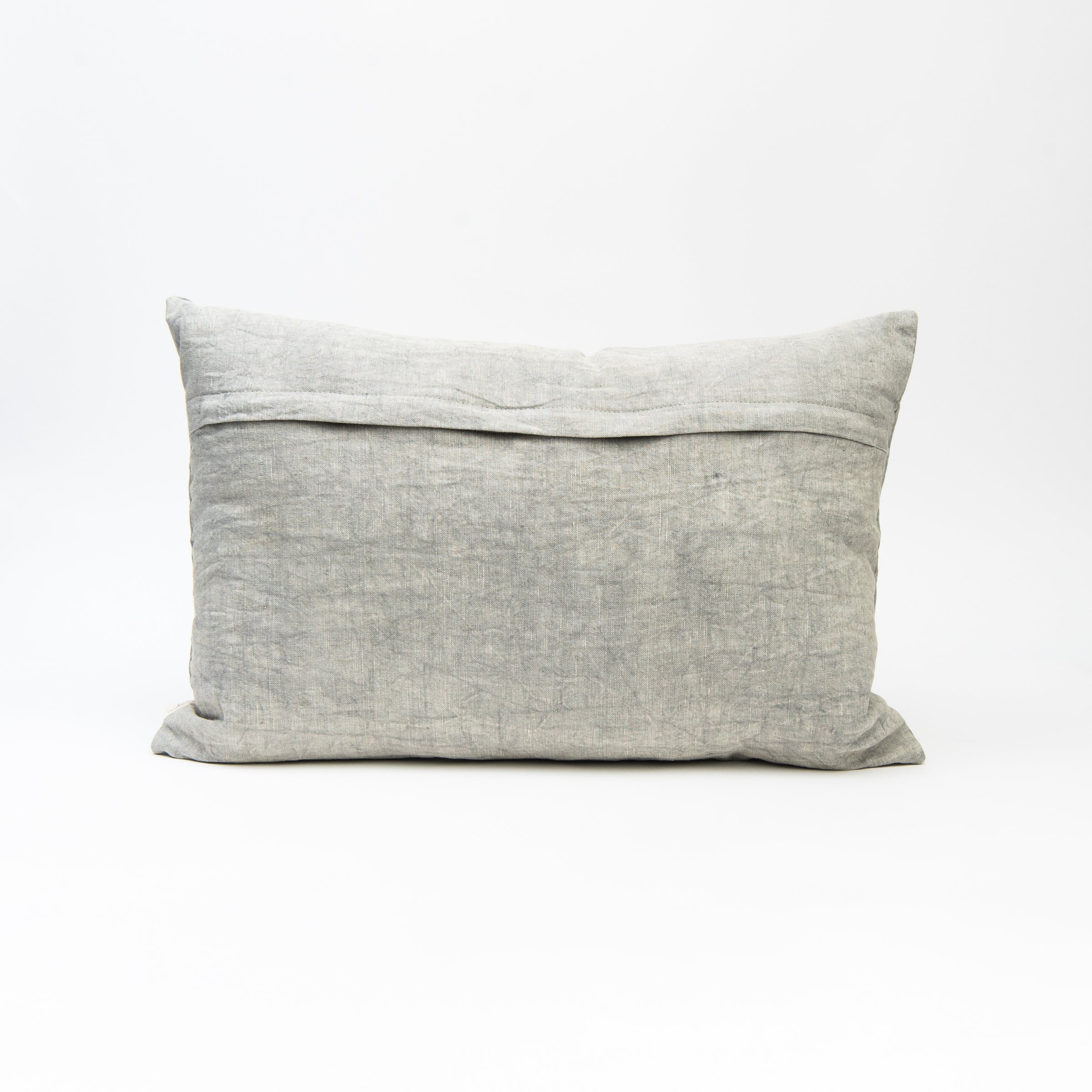 Back of Orchard Pillow in Fog, 16"x24" on a white background at Addison West