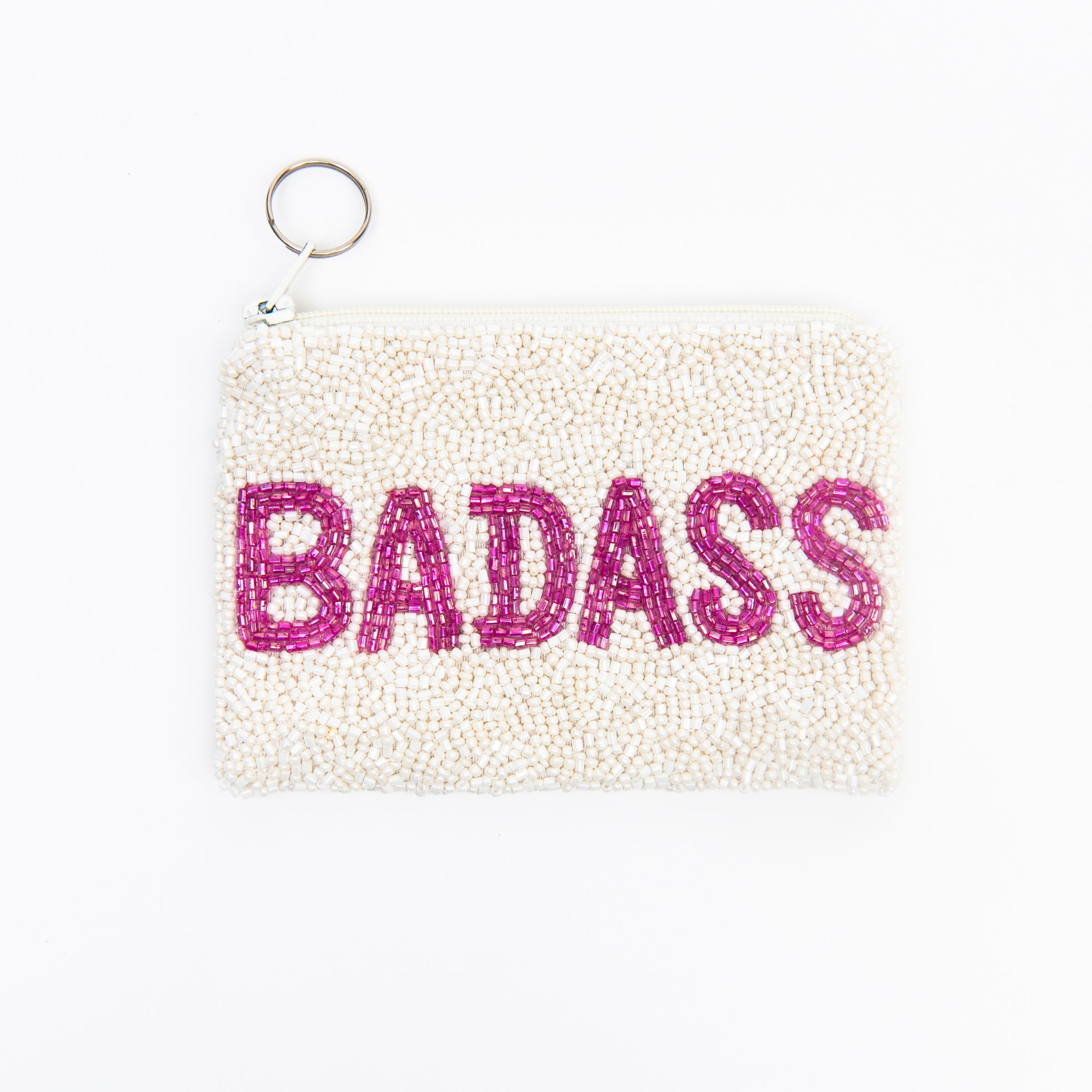 Badass Beaded Coin Purse on a white background at Addison West