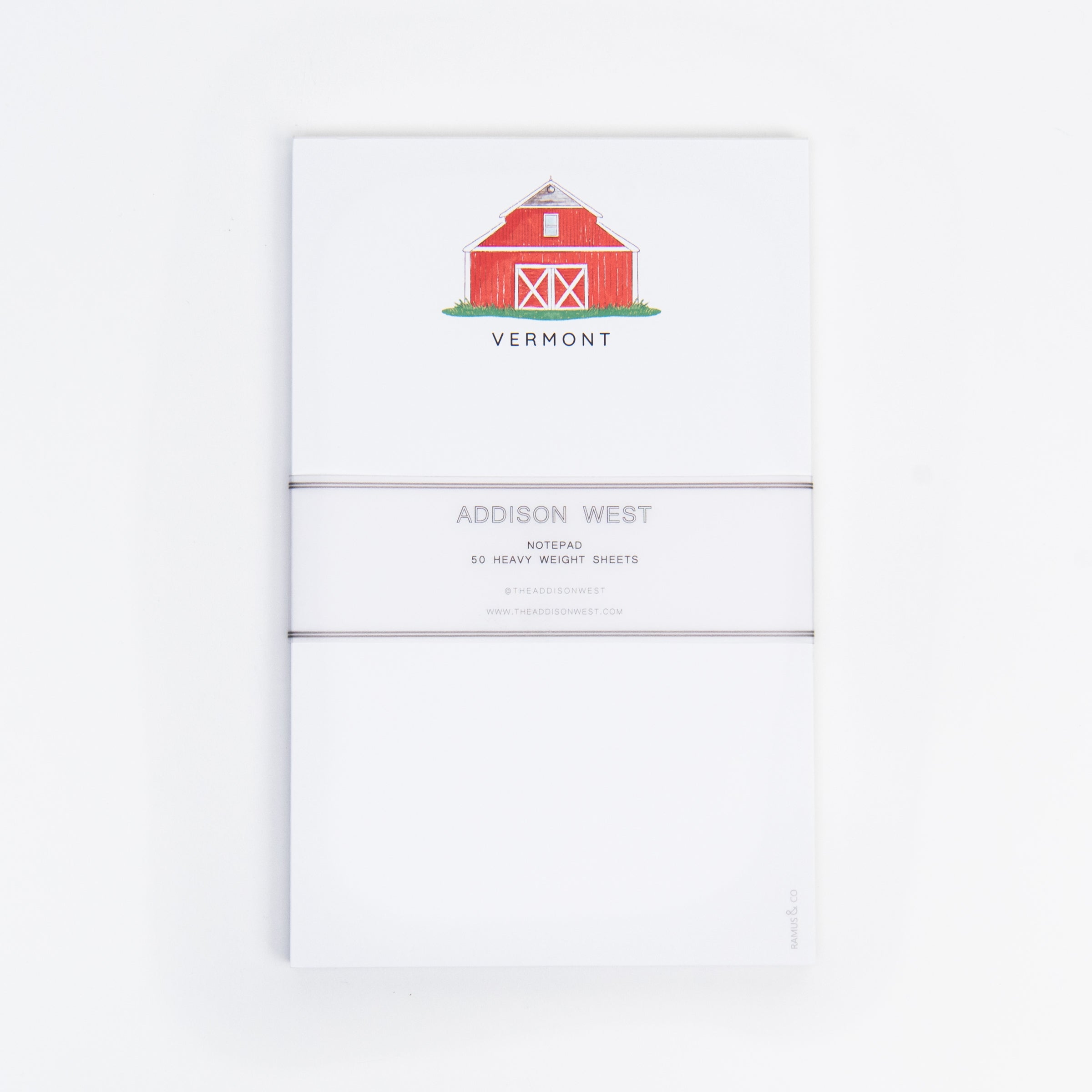 Vermont Barn Notepad on a white background at Addison West