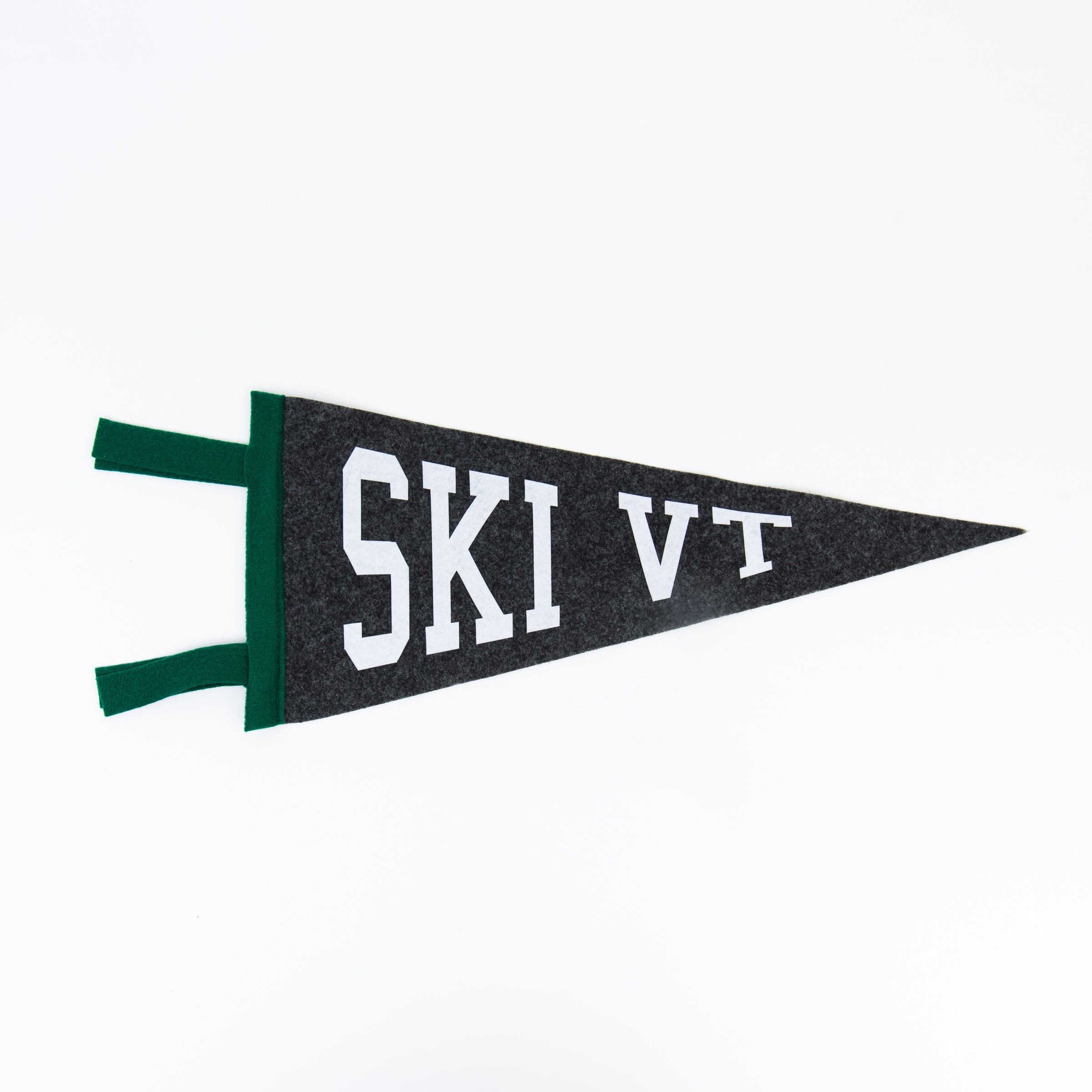 Ski VT Pennant in Grey on a white background at Addison West