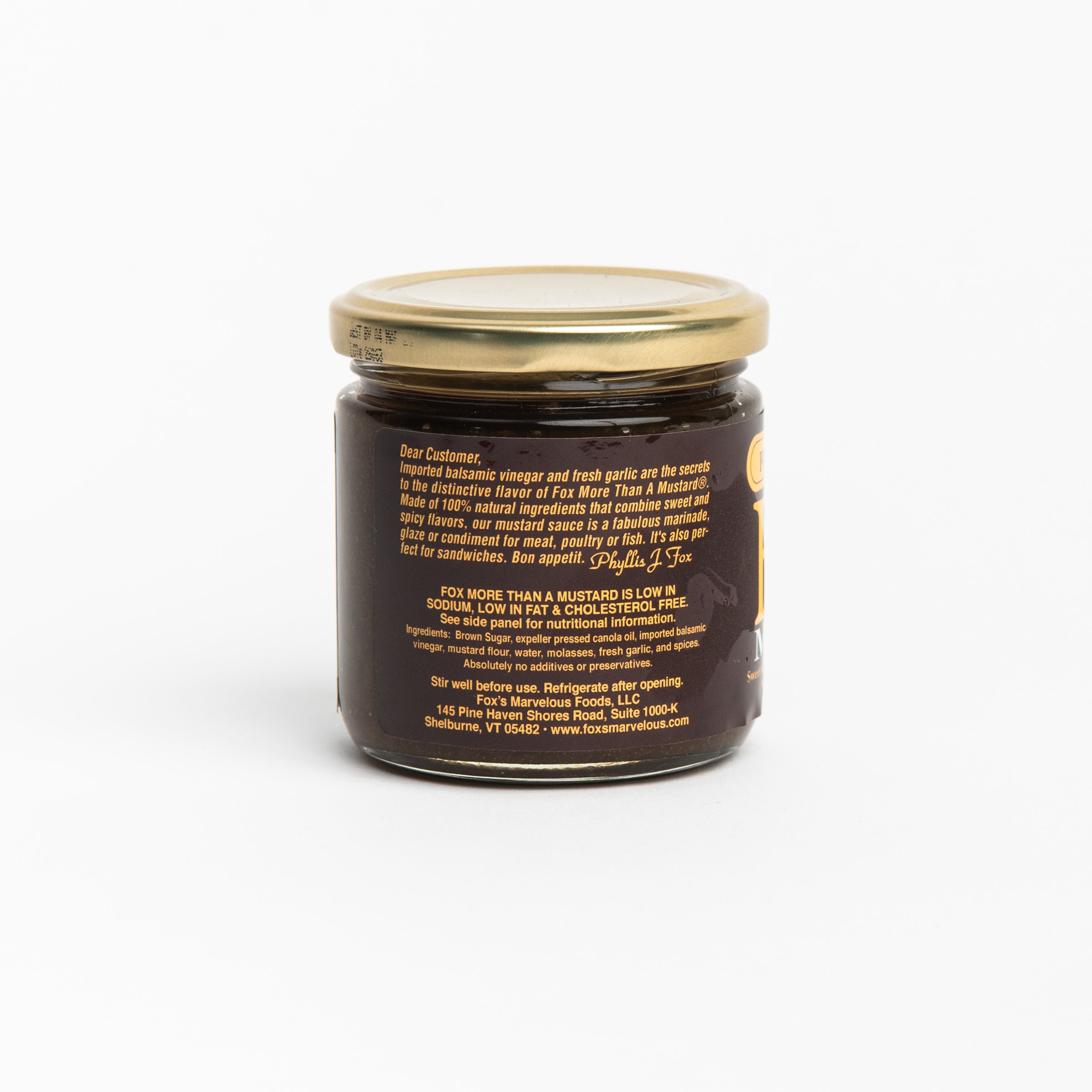 Fox's Mustard on a white background at Addison West