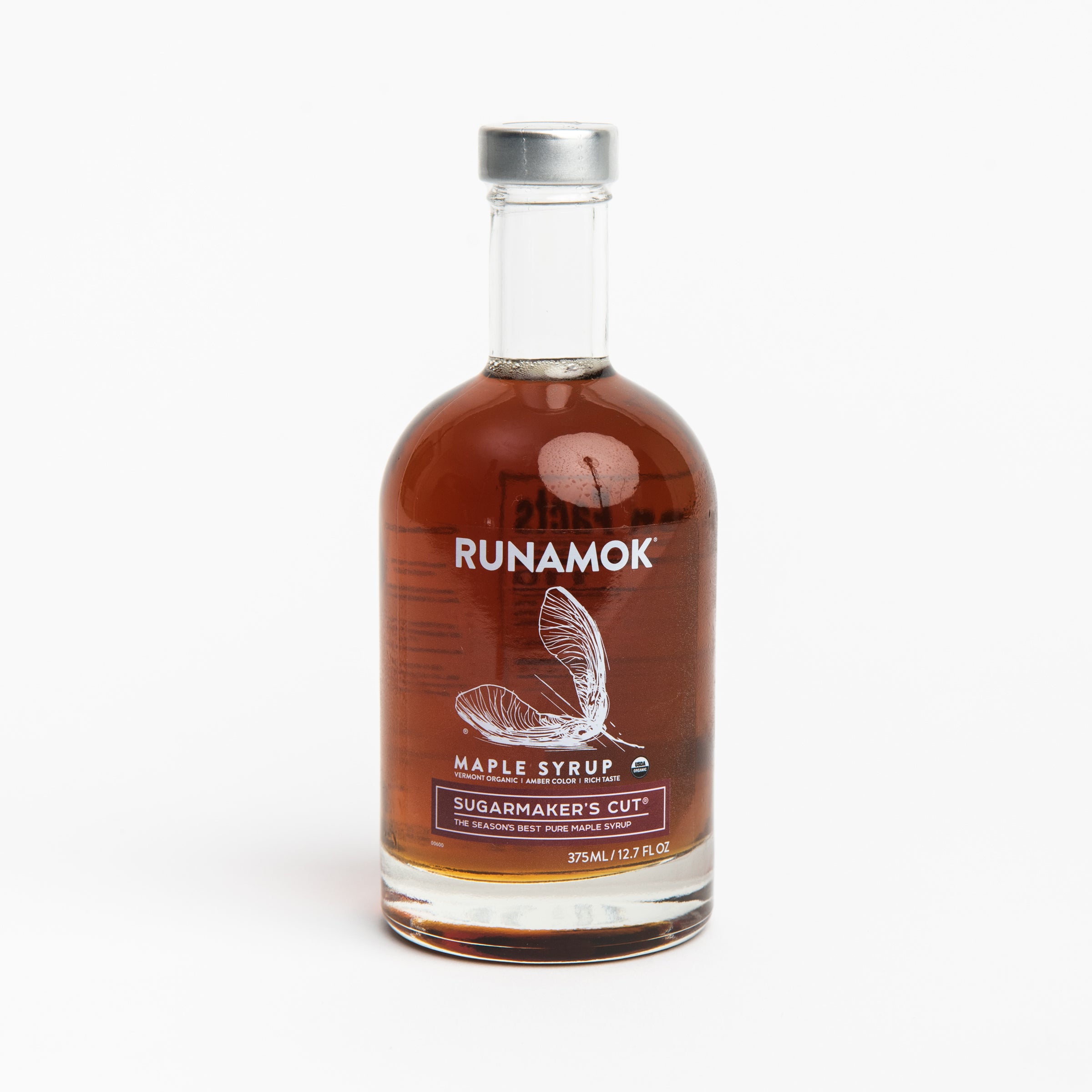 Runamok Sugarmaker's Cut Maple Syrup on a white background at Addison West