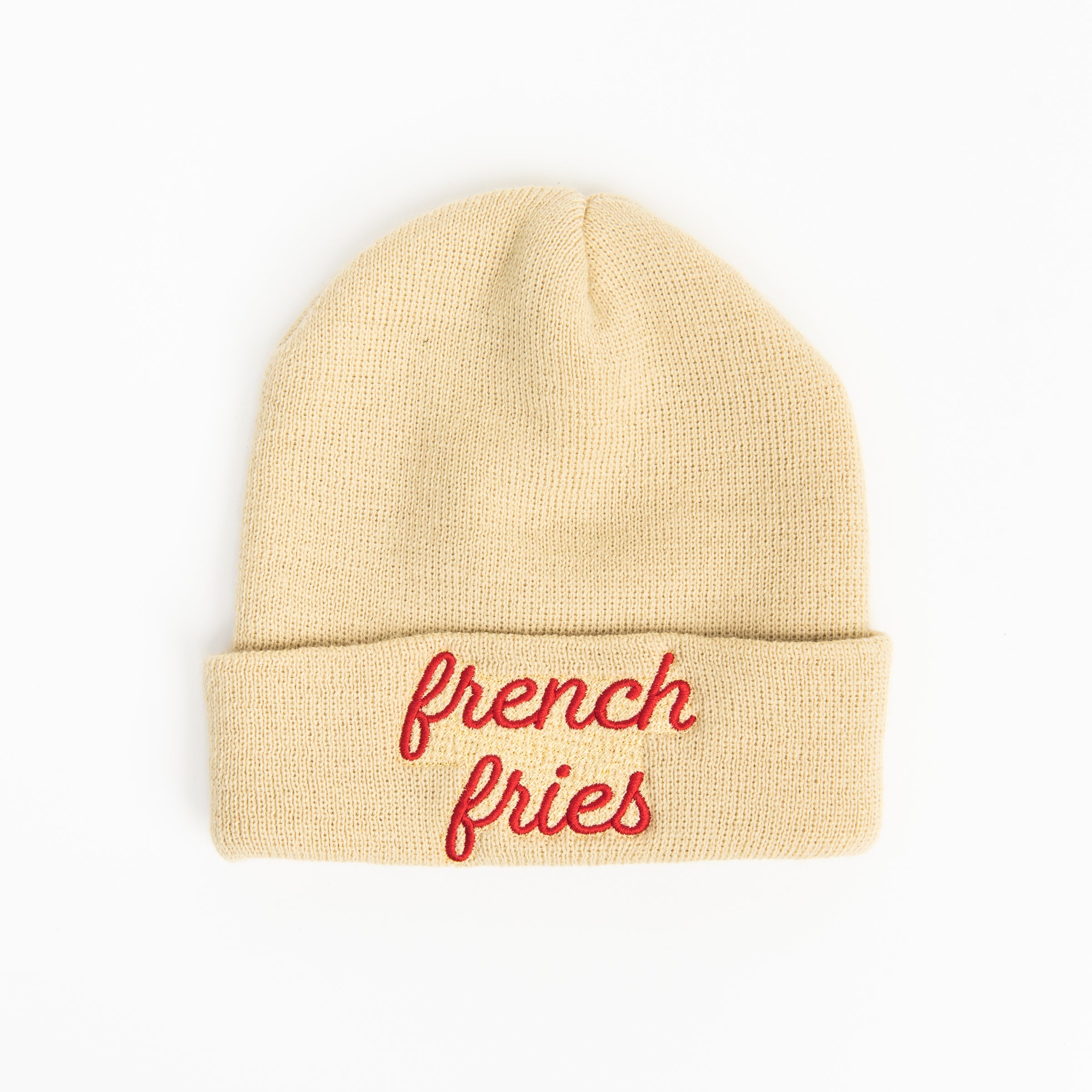 French Fries Beanie on a white background at Addison West