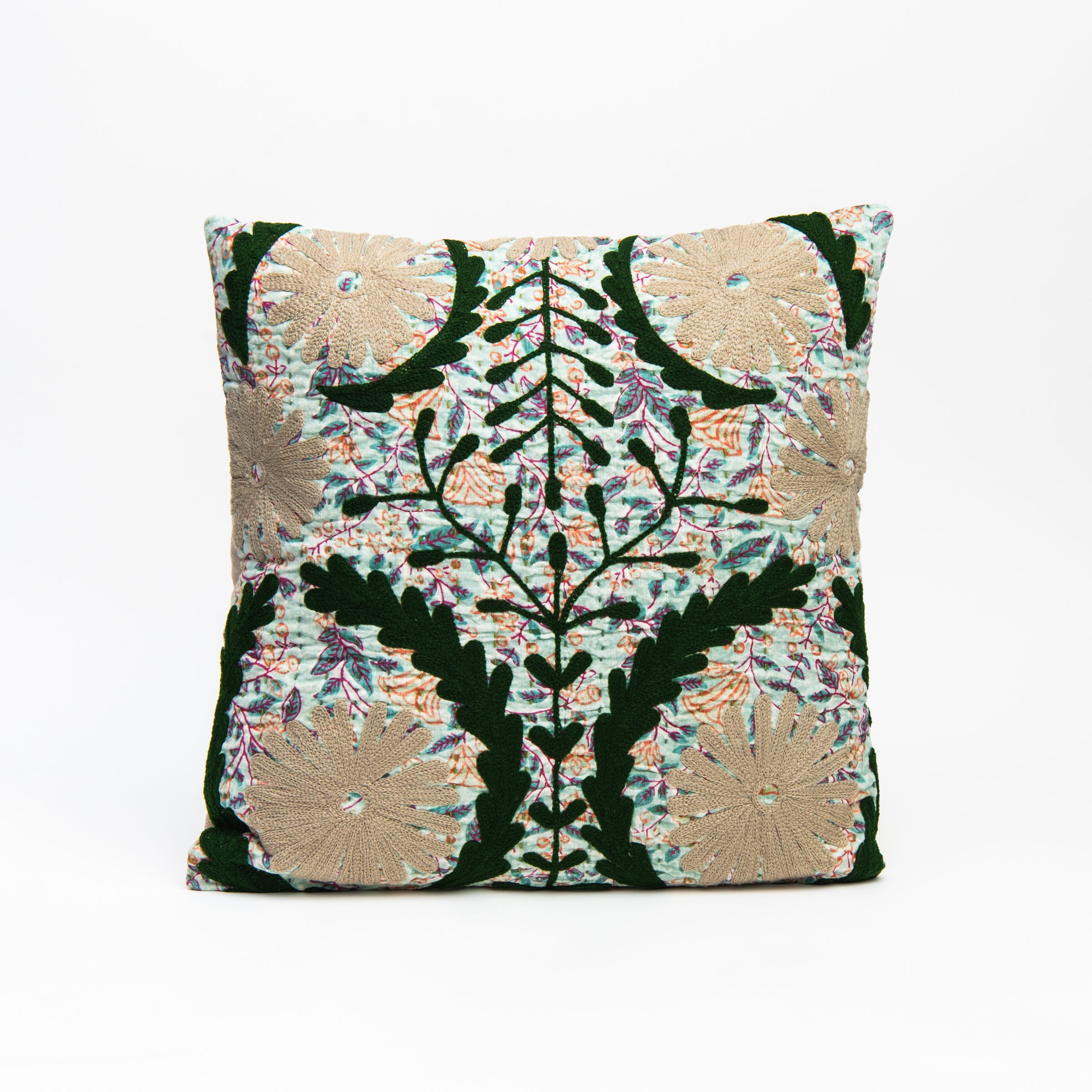 Voile 18" Printed Throw Pillow on a white background at Addison West