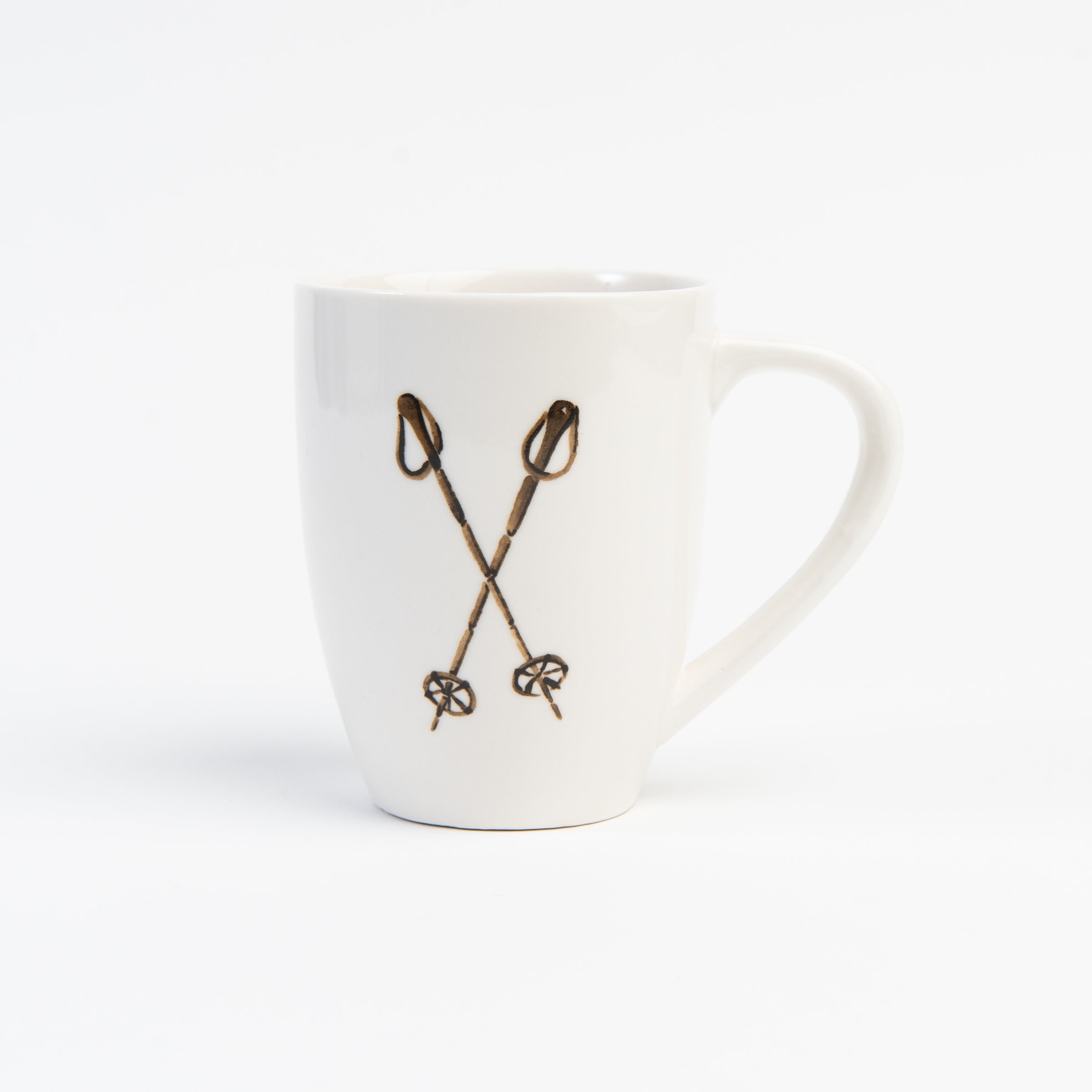 Ski Poles Mug on a white background at Addison West
