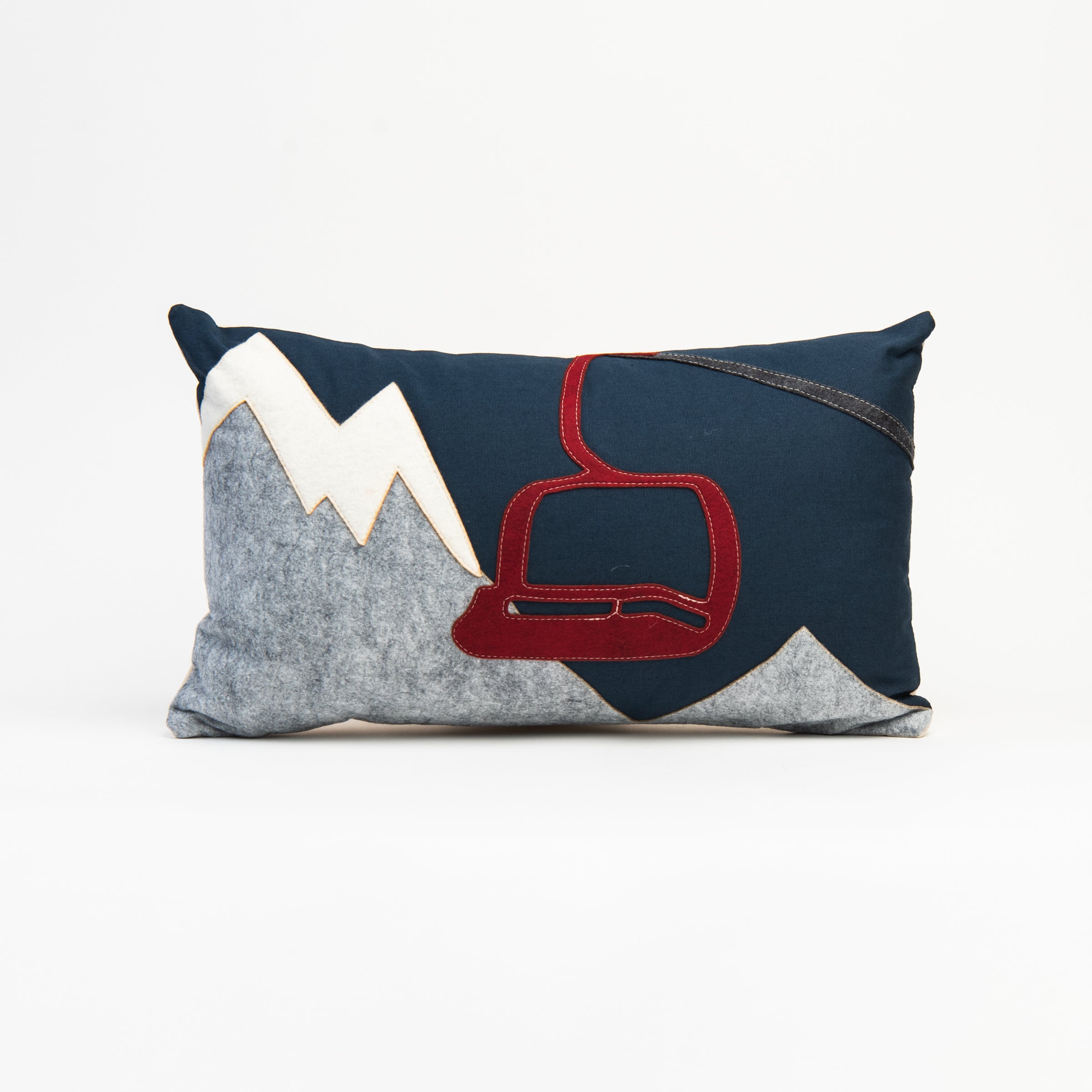 Mountain Chairlift Lumbar Pillow on a white background at Addison West