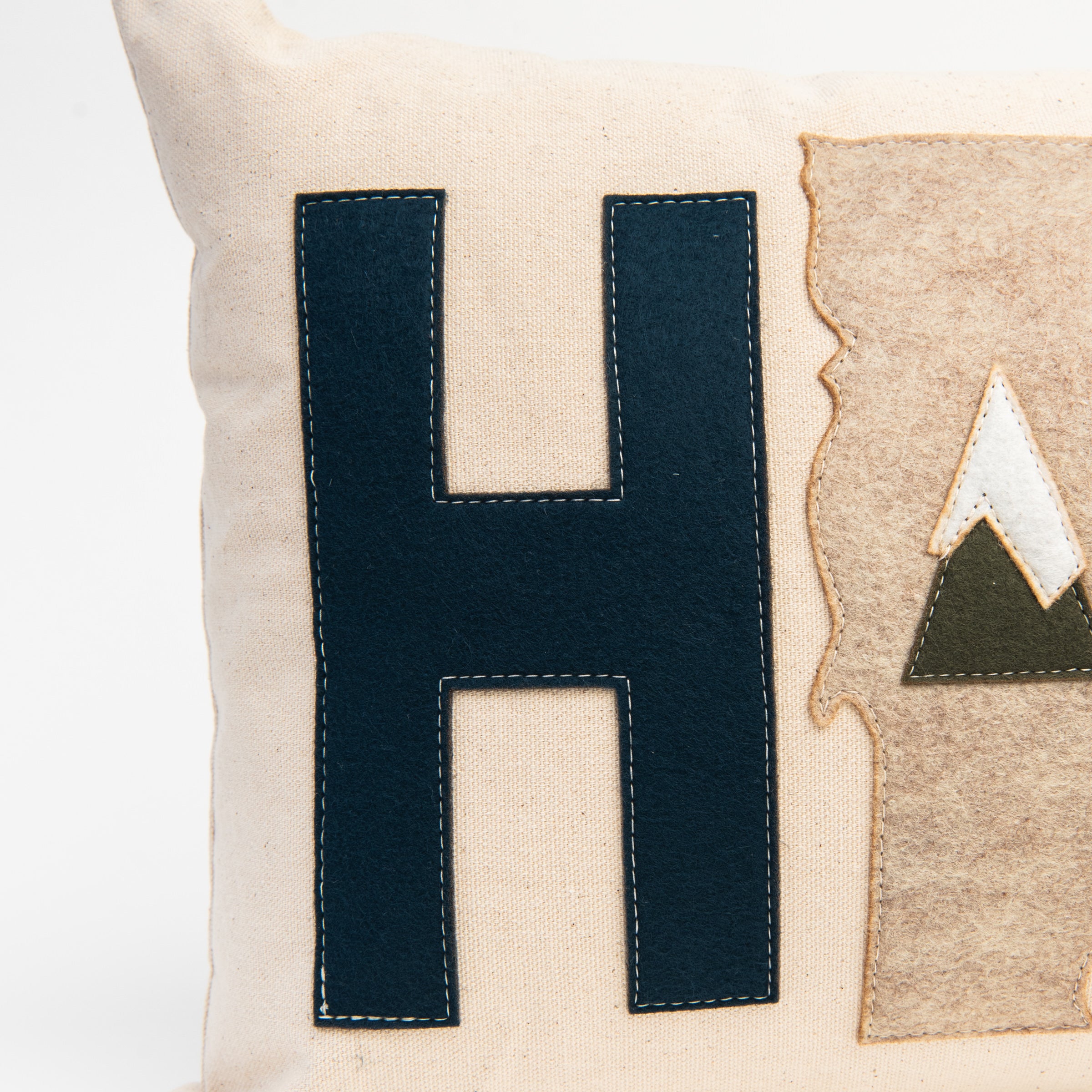 Close up of Home in Vermont Pillow on a white background at Addison West