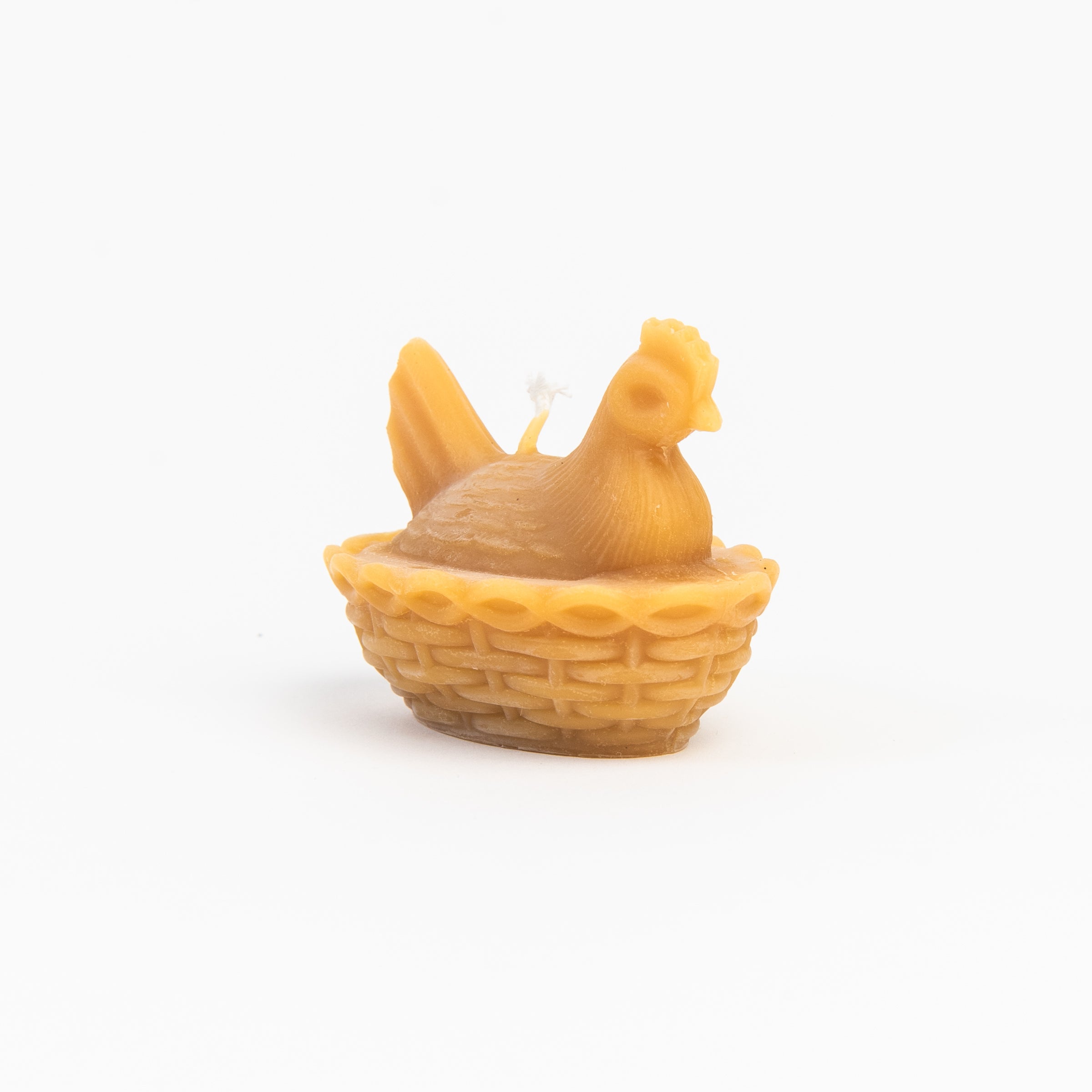 Handmade Vintage Hen Beeswax Candle in Natural on a white background at Addison West