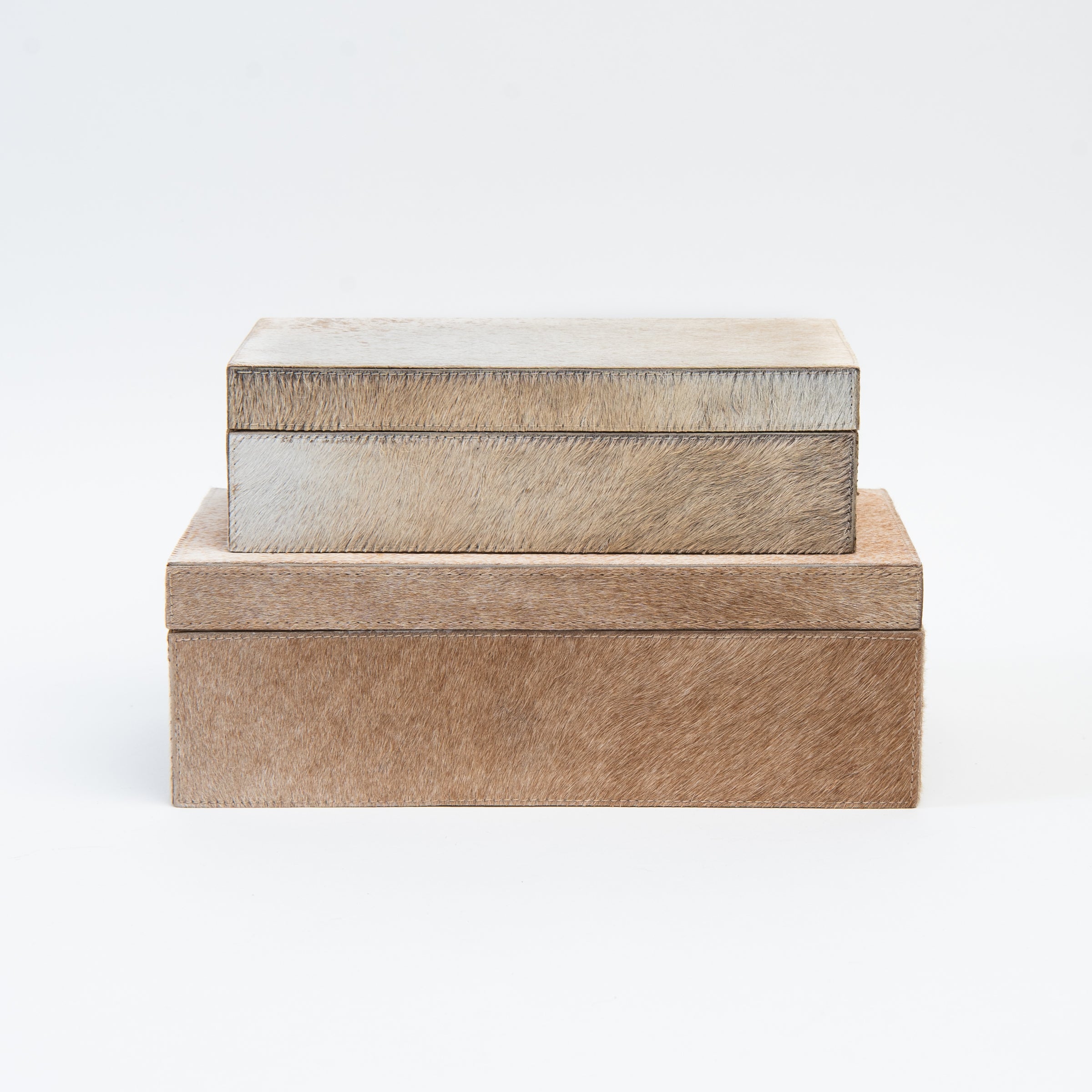 Medium and small Harrington Hide Box on a white background at Addison West