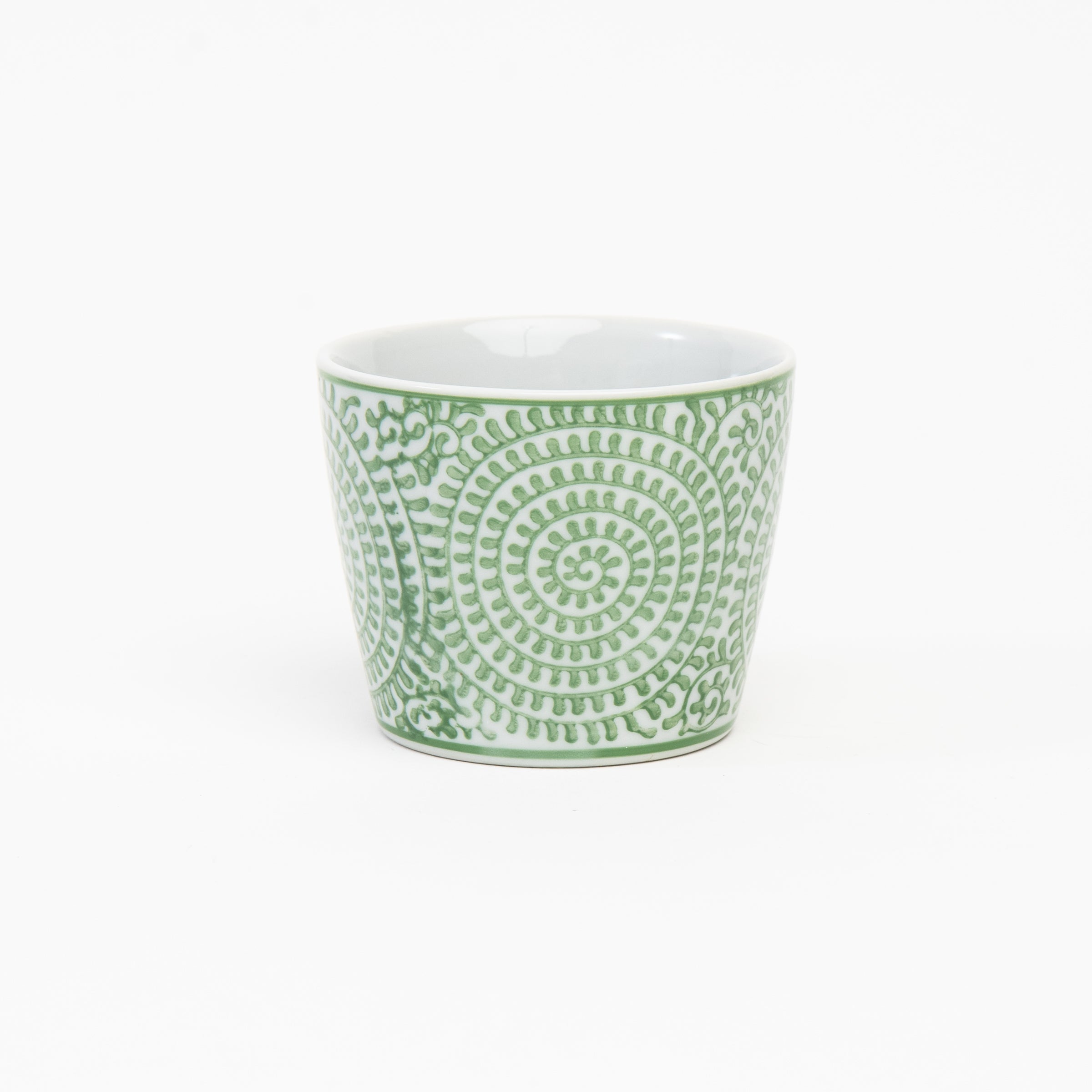 Mini Countryside Cachepots in Green on a white background at Addison West