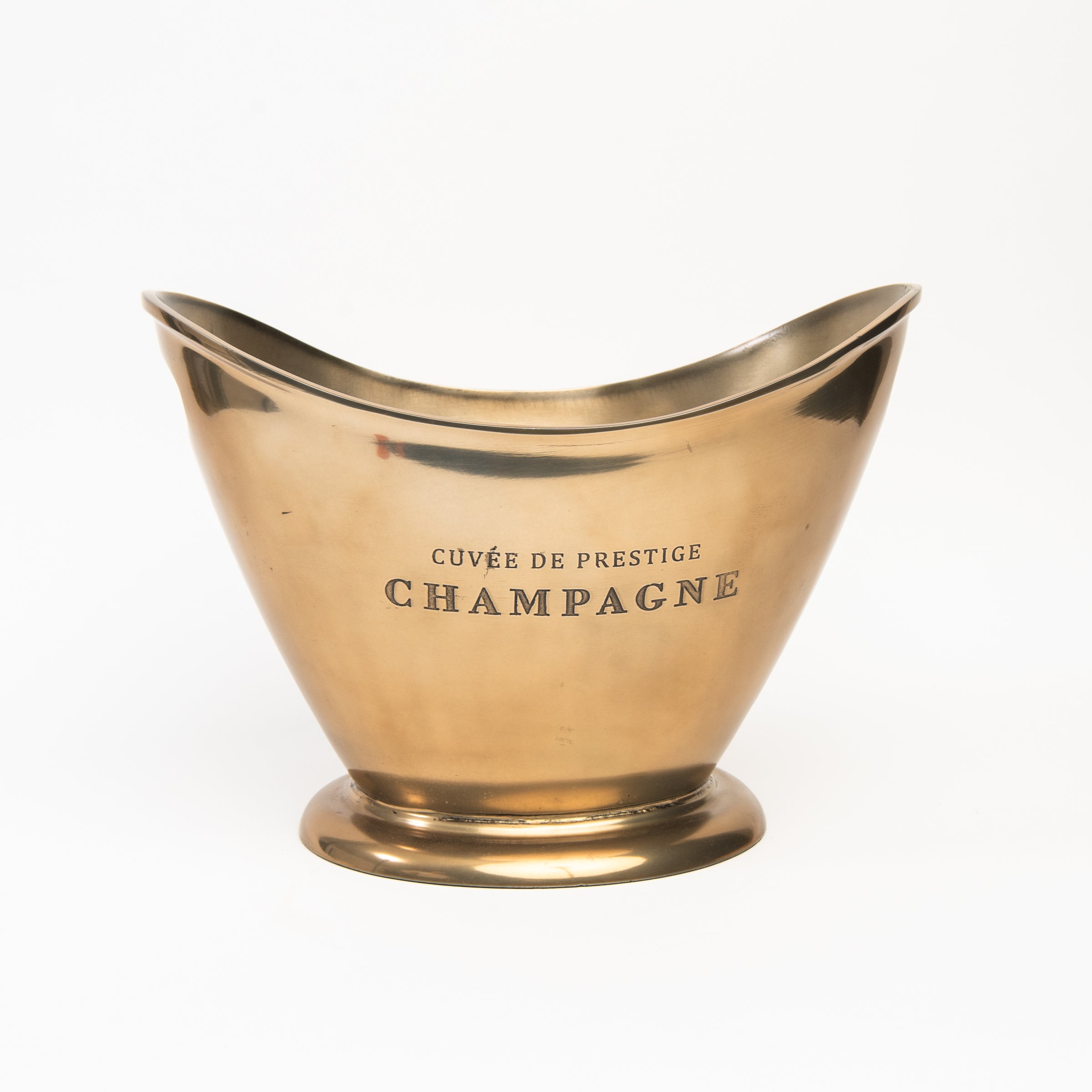 Brass Patina Ice Bucket on a white background at Addison West